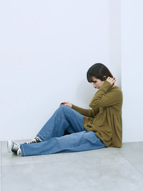 Samansa Mos2 blue「ストレートデニムパンツ」|その他|