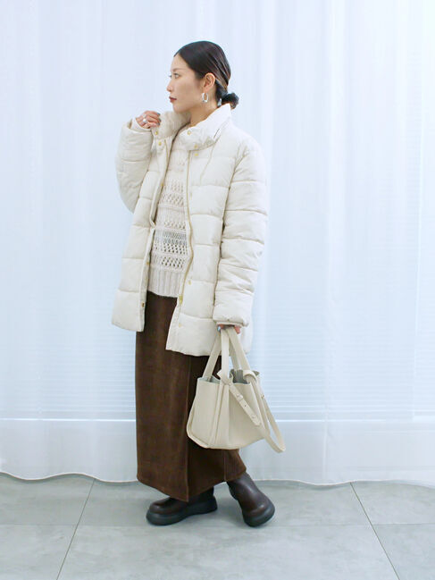 Samansa Mos2 blue「スタイルアップパデットコート」|その他|