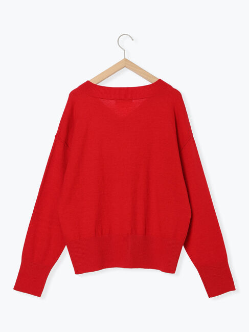 Samansa Mos2 blue「◎Vネックニットプルオーバー」|ニット・セーター|