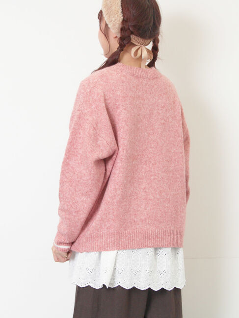 Samansa Mos2「ロゴ刺繍プルオーバーニット」|ニット・セーター|