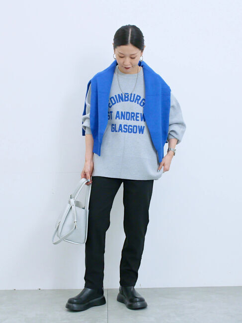 Samansa Mos2 blue「裏起毛ストレッチパンツ」|その他|