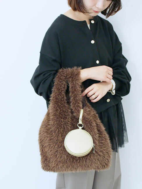 Samansa Mos2 blue「フェイクファーマルシェバッグ」|その他|