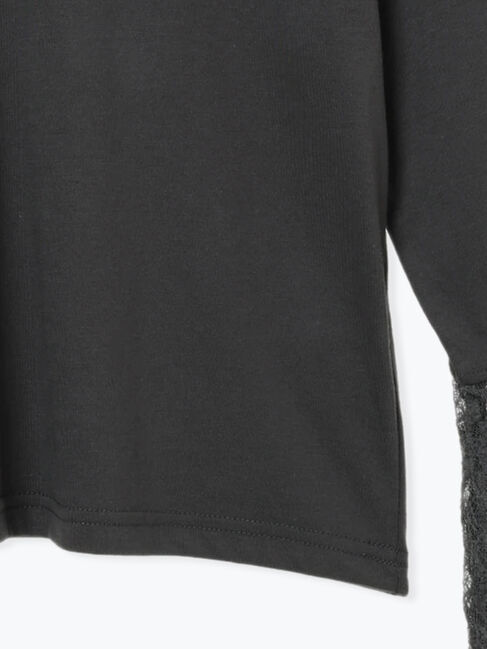 Samansa Mos2 blue「衿袖チュールハイネックプルオーバー」|Tシャツ・カットソー|