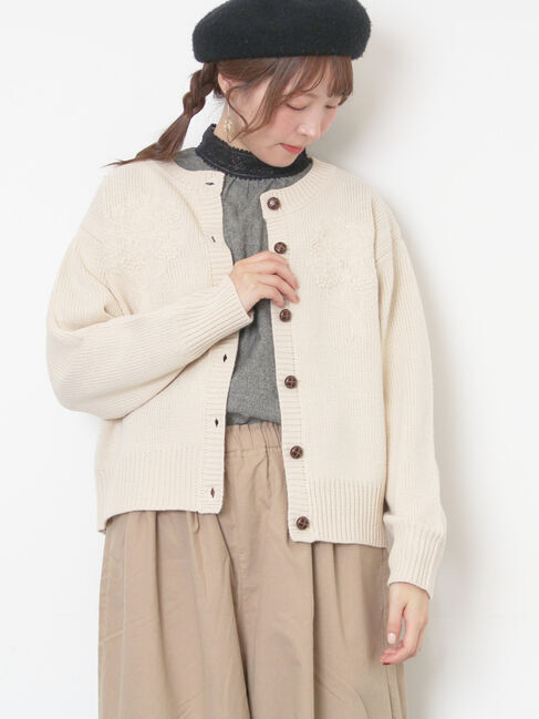 Samansa Mos2「◎刺繍カーディガン」|カーディガン|