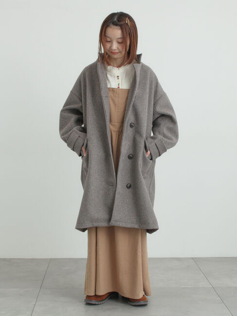 Samansa Mos2「ウールライクスタンドネックコート」|その他|