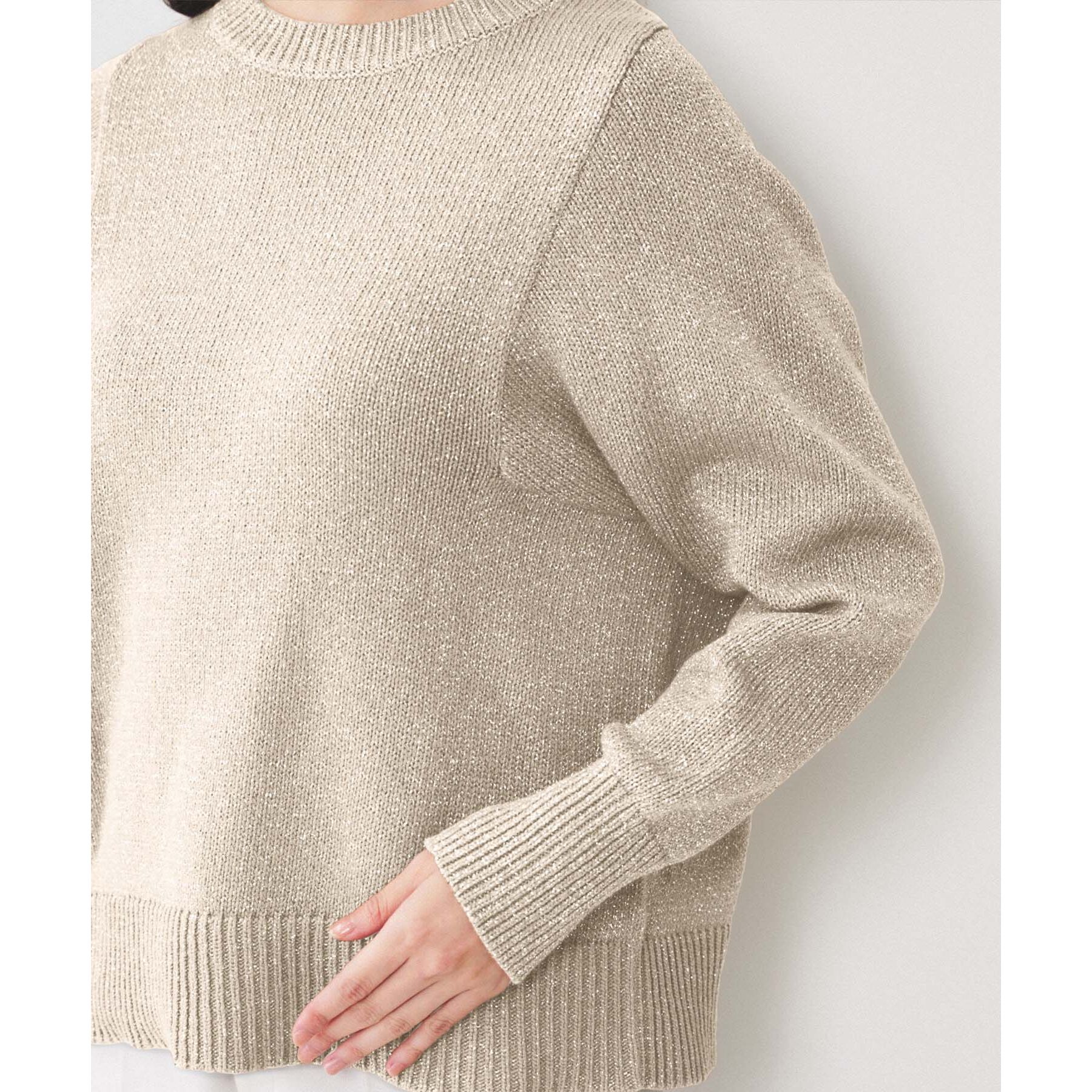 UNTITLED「【ゆったり/洗える】ラメ入りローゲージニット」|ニット・セーター|