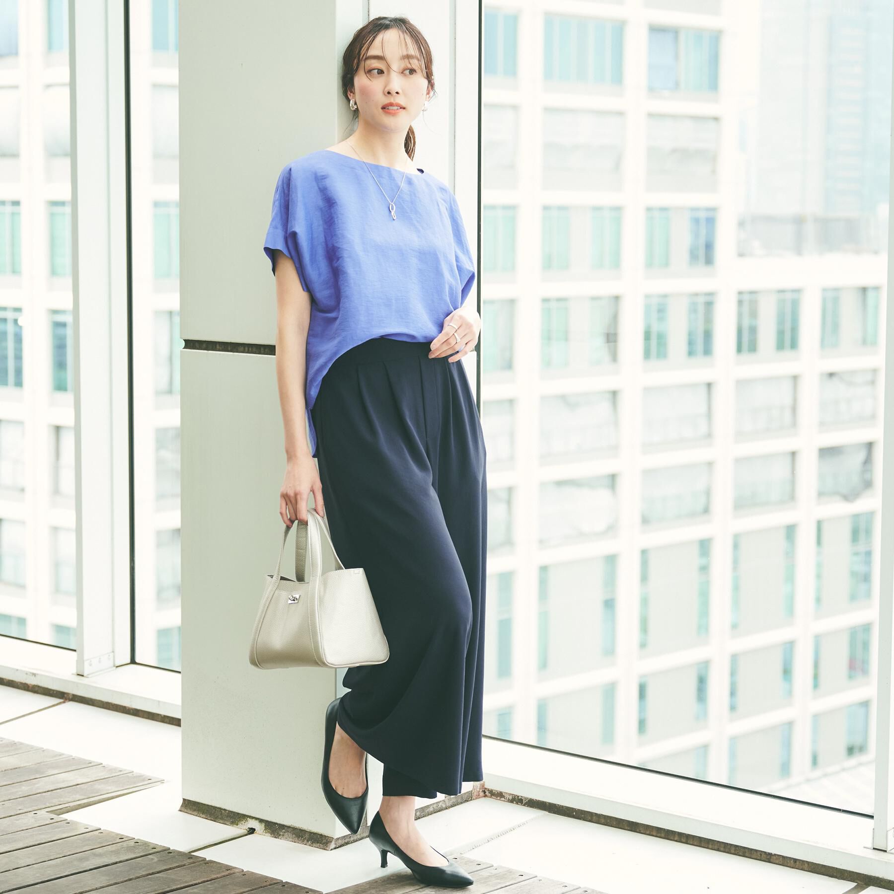 UNTITLED「【セットアップ可/接触冷感/イージーケア】リラクミスト タックワイドパンツ」|その他|