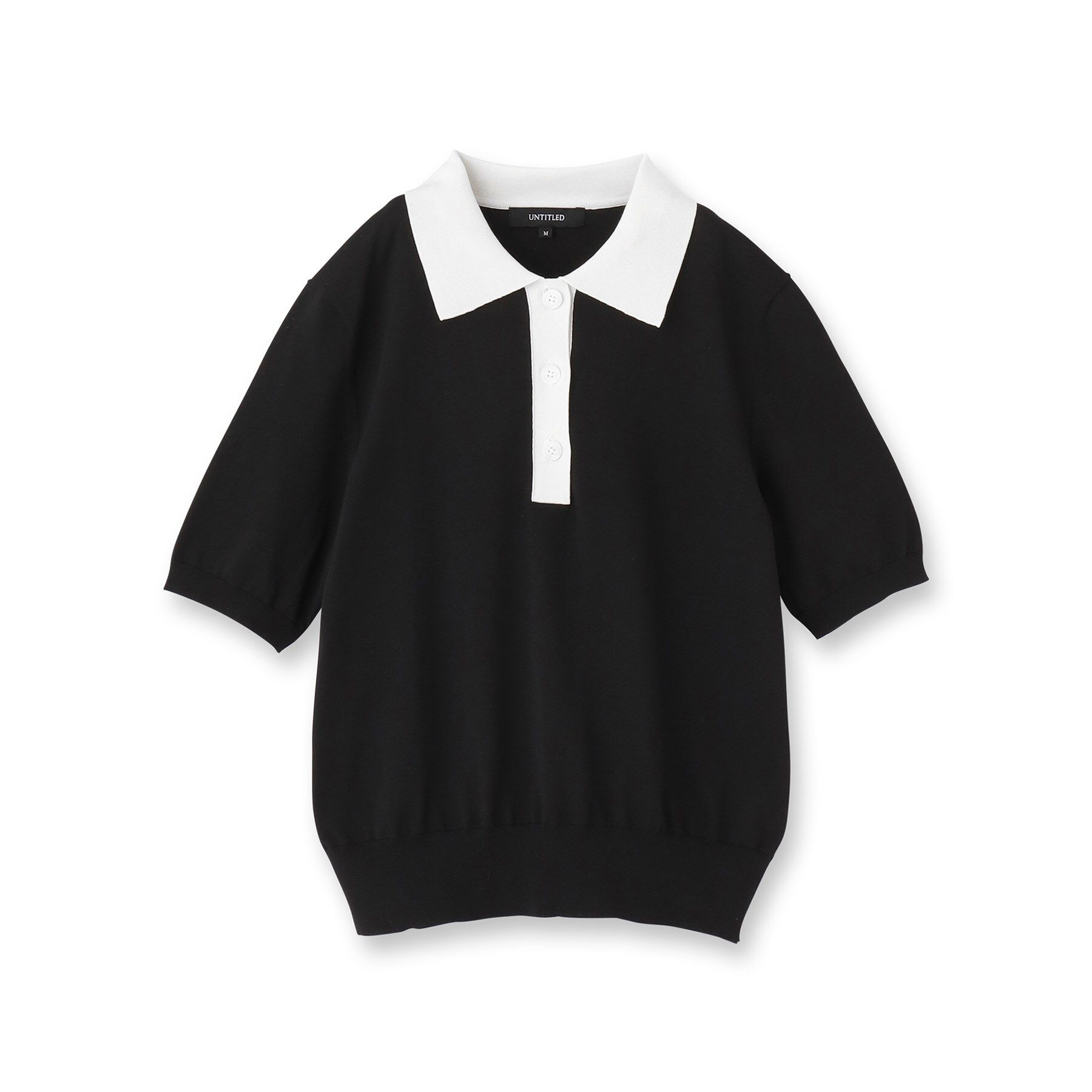 UNTITLED「【トレンド/きれいめ】5分袖ポロニット」|ニット・セーター|