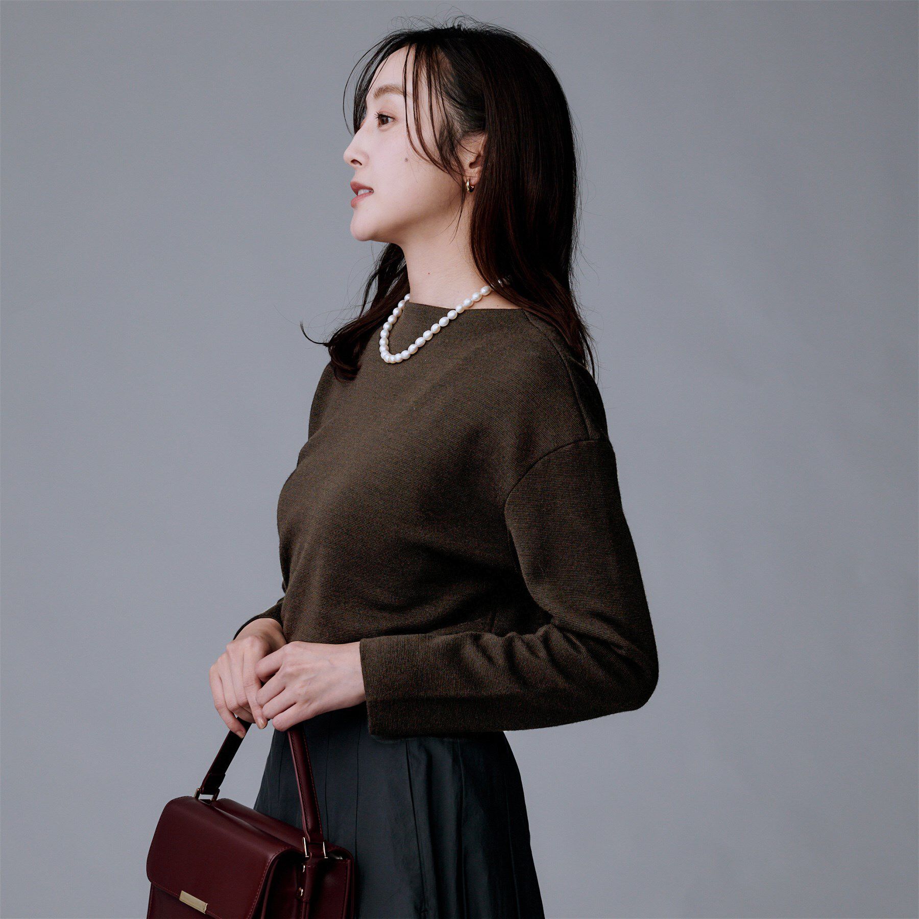 UNTITLED「【洗える】モックネックミラノリブニット」|ニット・セーター|