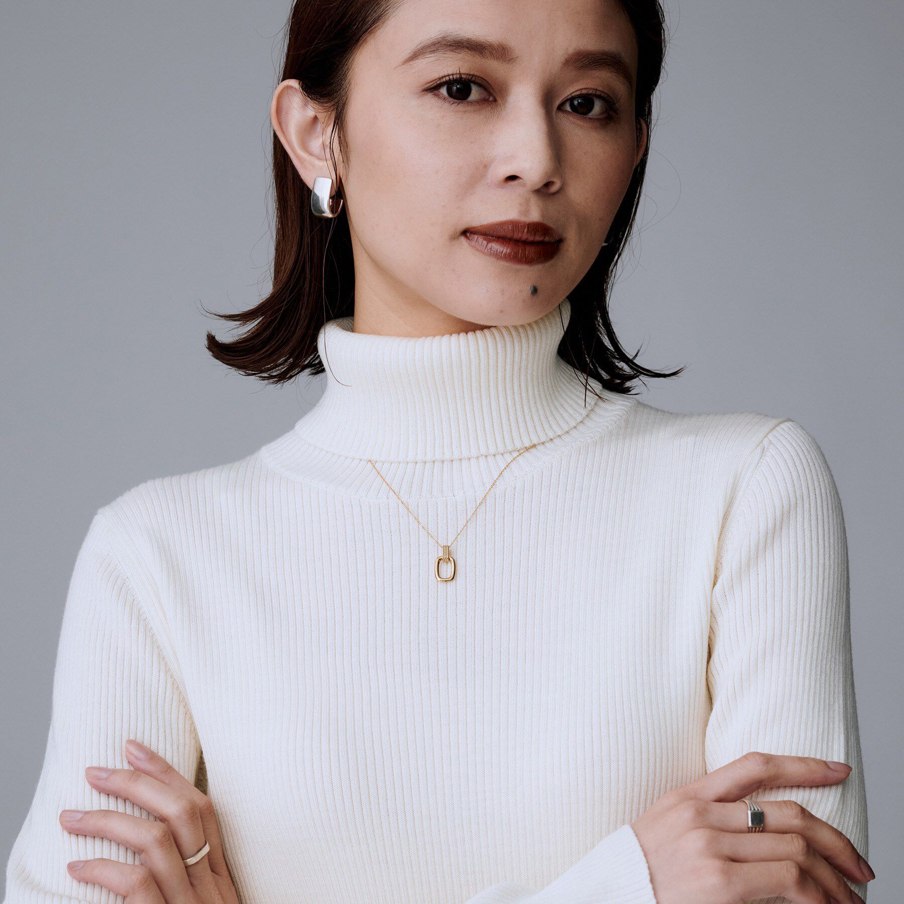 UNTITLED「【ステンレス】MIXレイヤードチェーンネックレス」|ネックレス|