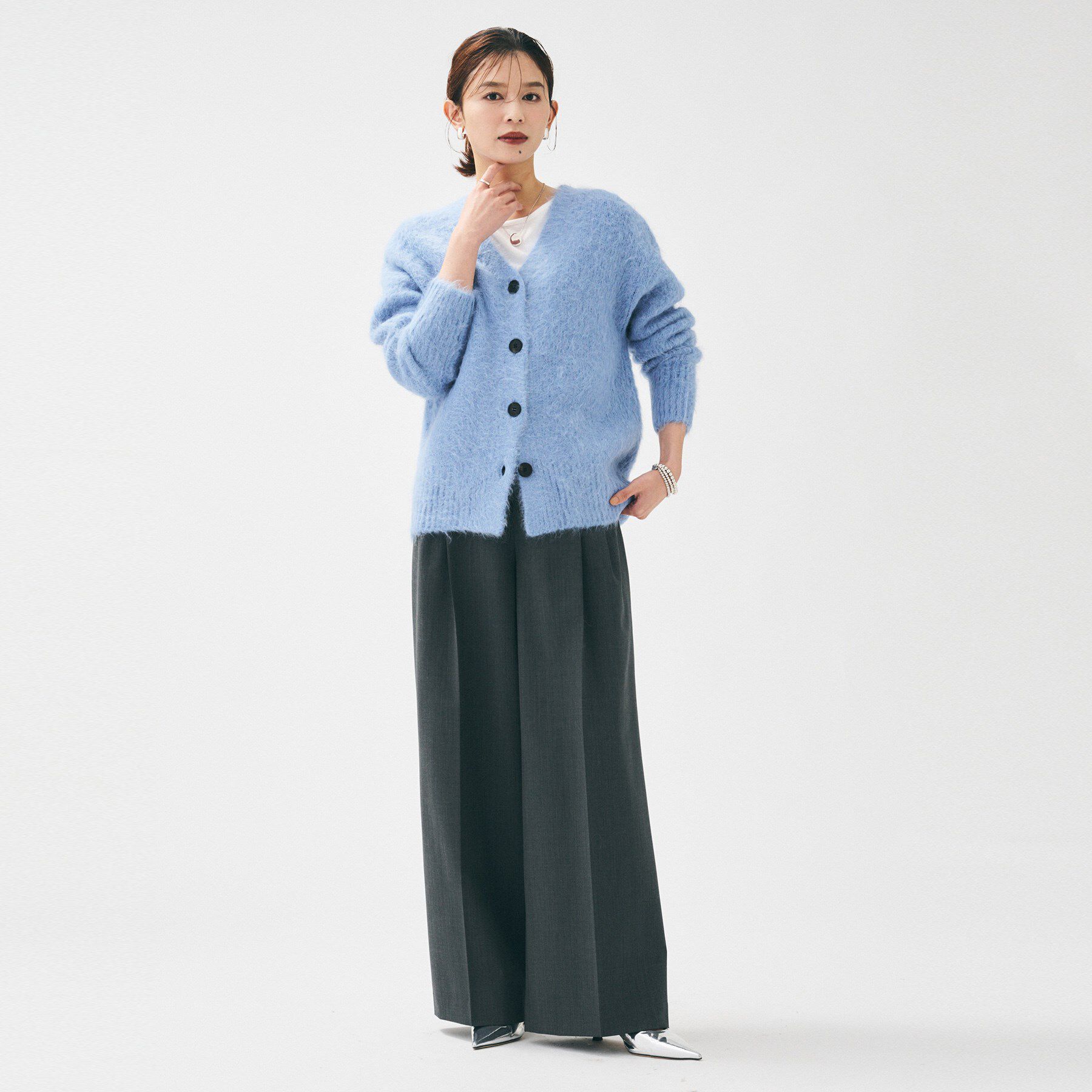 UNTITLED「【ゆったり/モヘヤニット】アルパカ混シャギー カーディガン」|カーディガン|