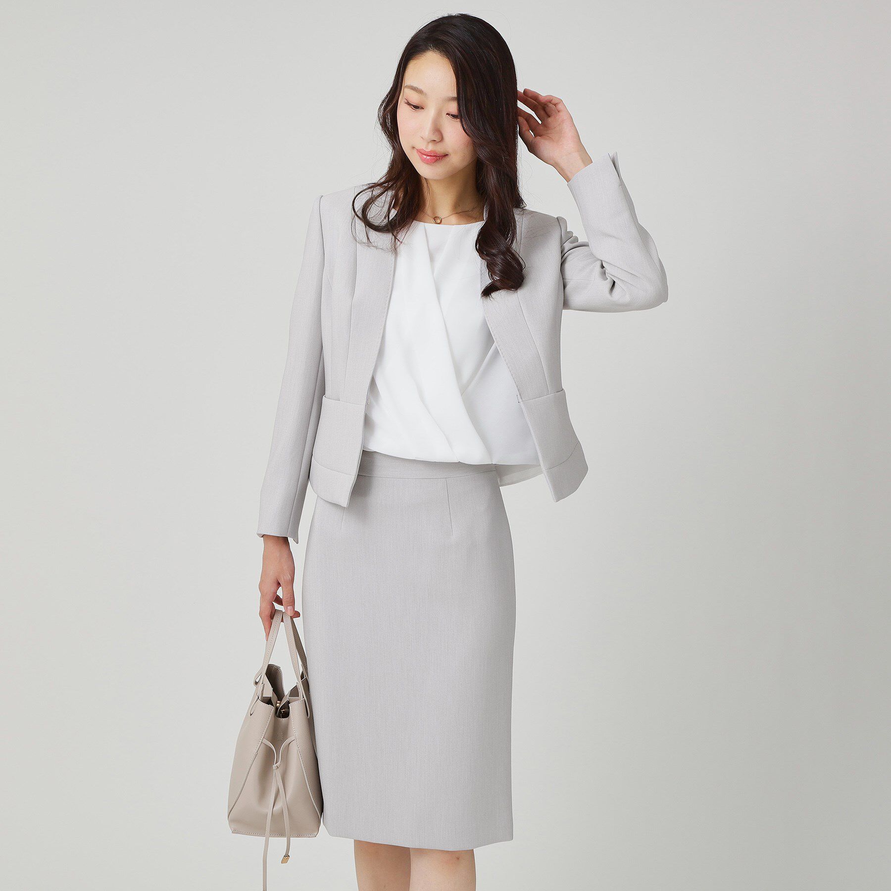 COUP DE CHANCE「【手洗い可／日本製／スーツ可】拘りシルエットのカラーレスジャケット」|ノーカラージャケット|