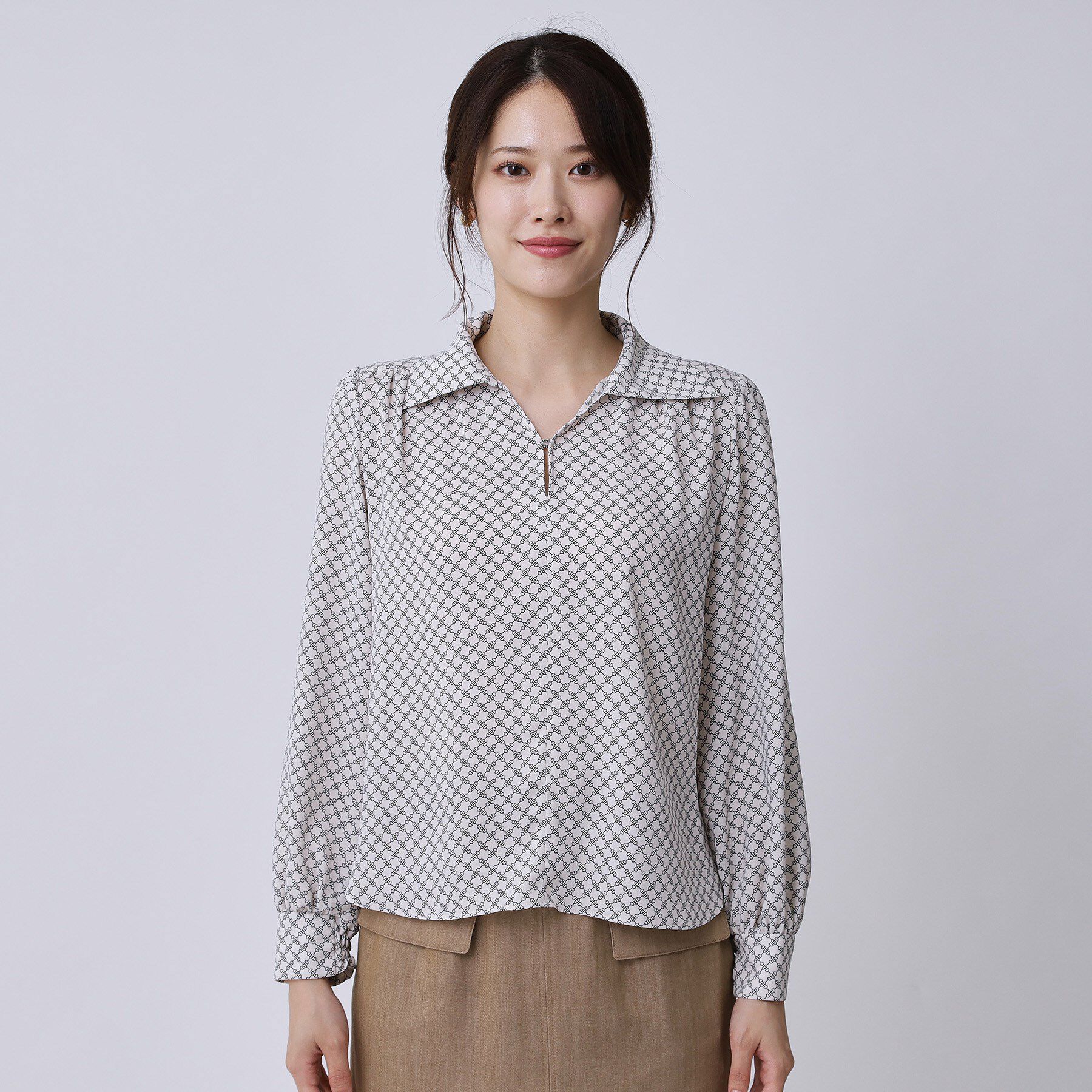 COUP DE CHANCE「【手洗い可／ボウタイ取外し可】配色パイピングボウブラウス」|シャツ・ブラウス|