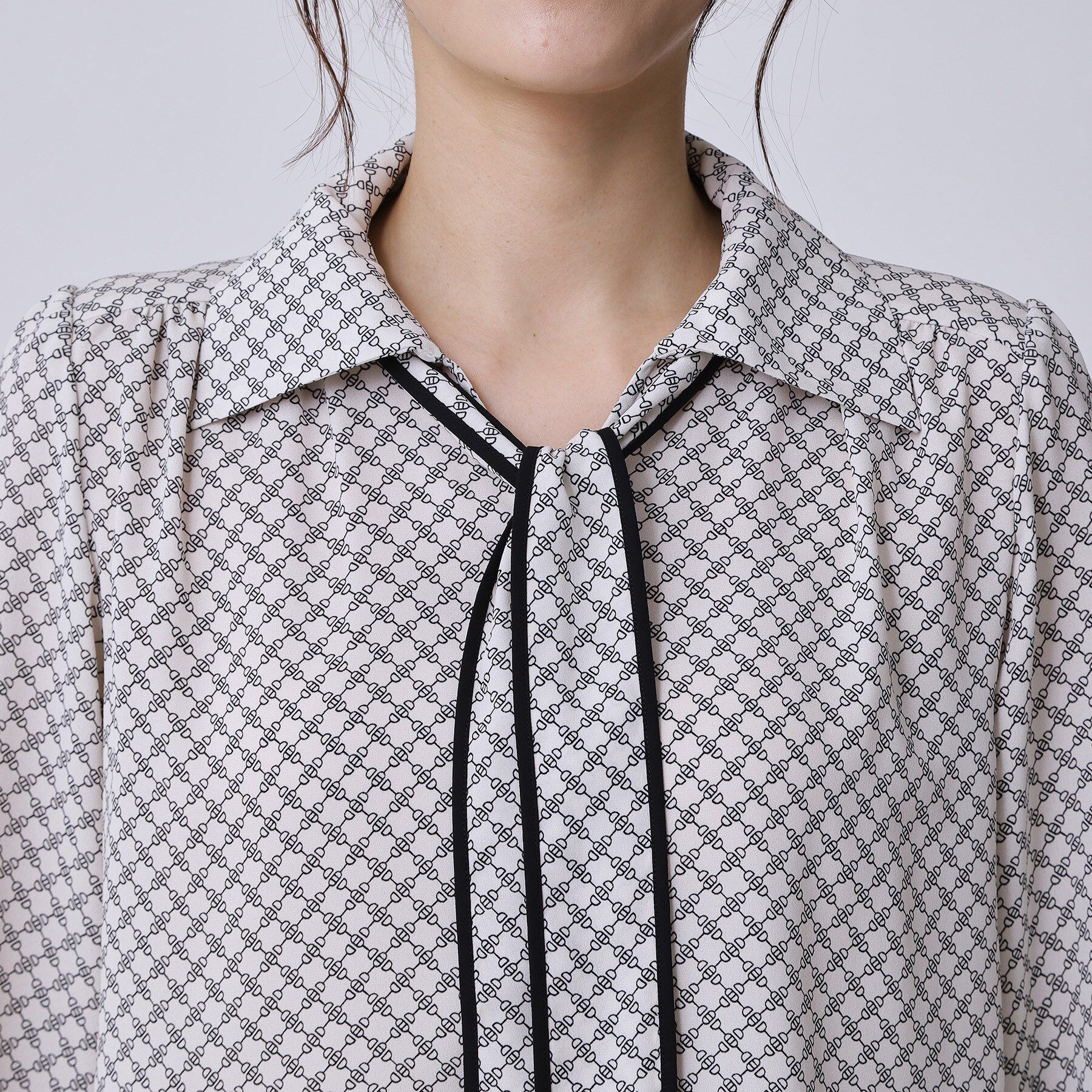 COUP DE CHANCE「【手洗い可／ボウタイ取外し可】配色パイピングボウブラウス」|シャツ・ブラウス|