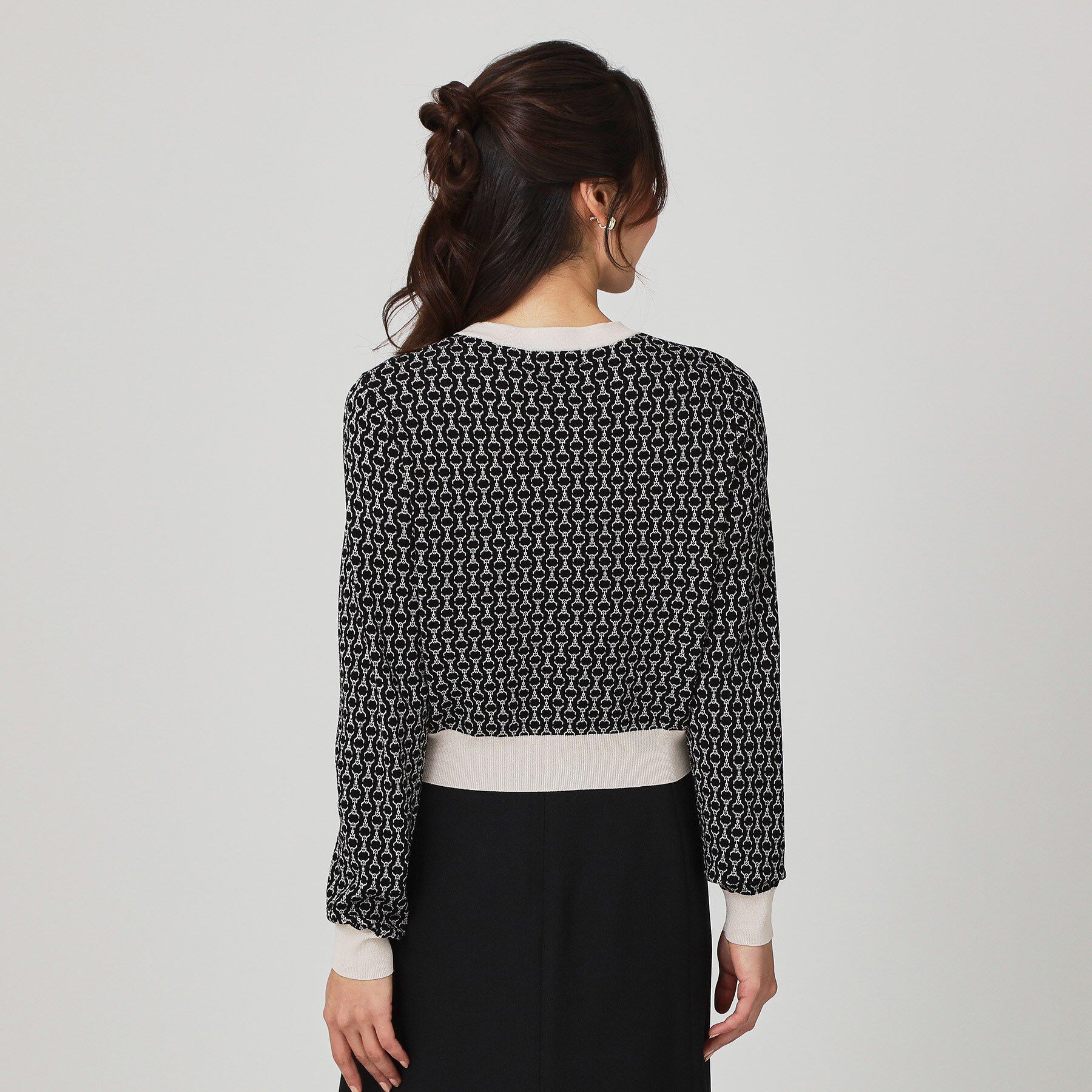 COUP DE CHANCE「【手洗い可】幾何柄風ジャカードカーディガン」|カーディガン|