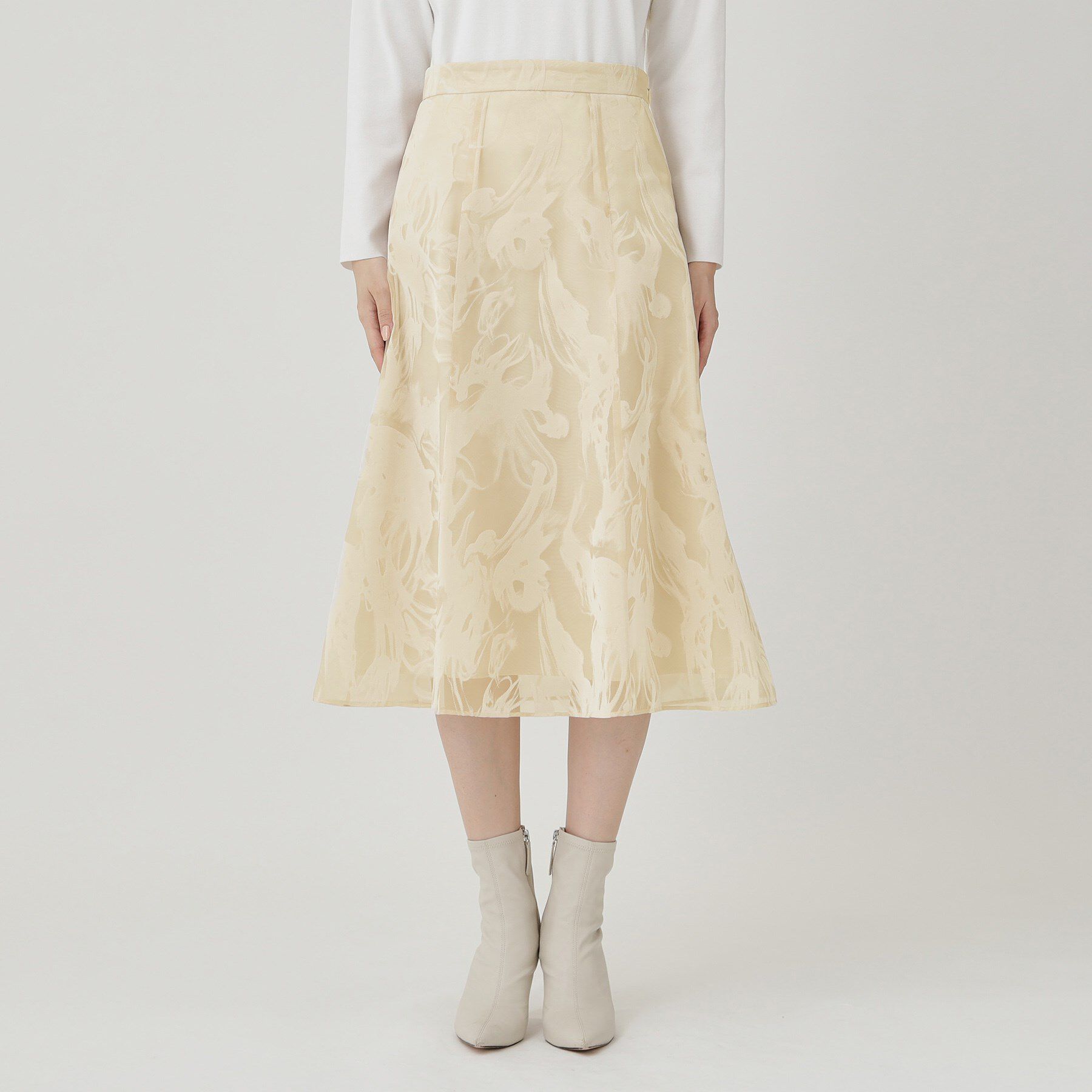 COUP DE CHANCE「【手洗い可／日本製】フロッキープリントのスカート」|スカート|