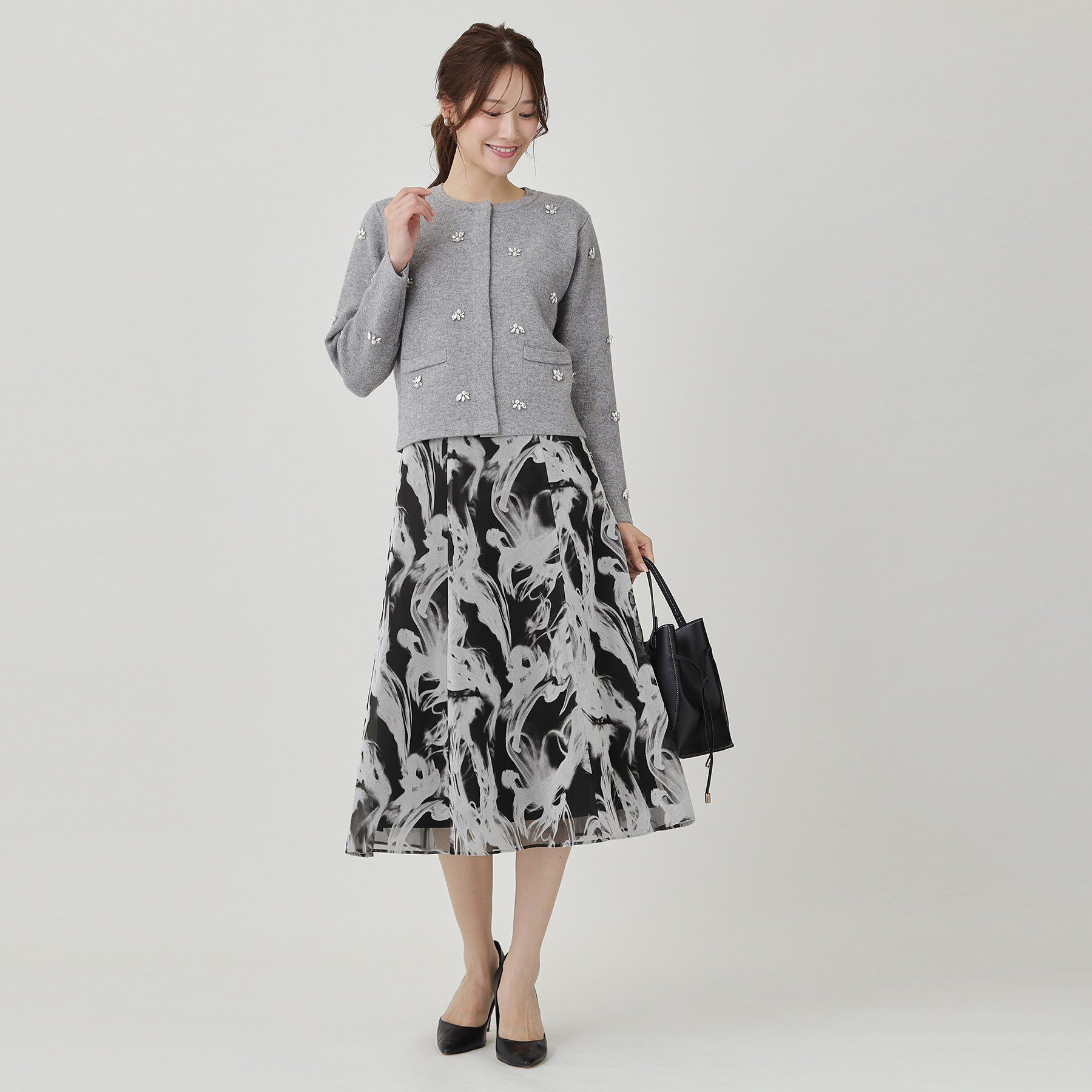 COUP DE CHANCE「【手洗い可／日本製】フロッキープリントのスカート」|スカート|