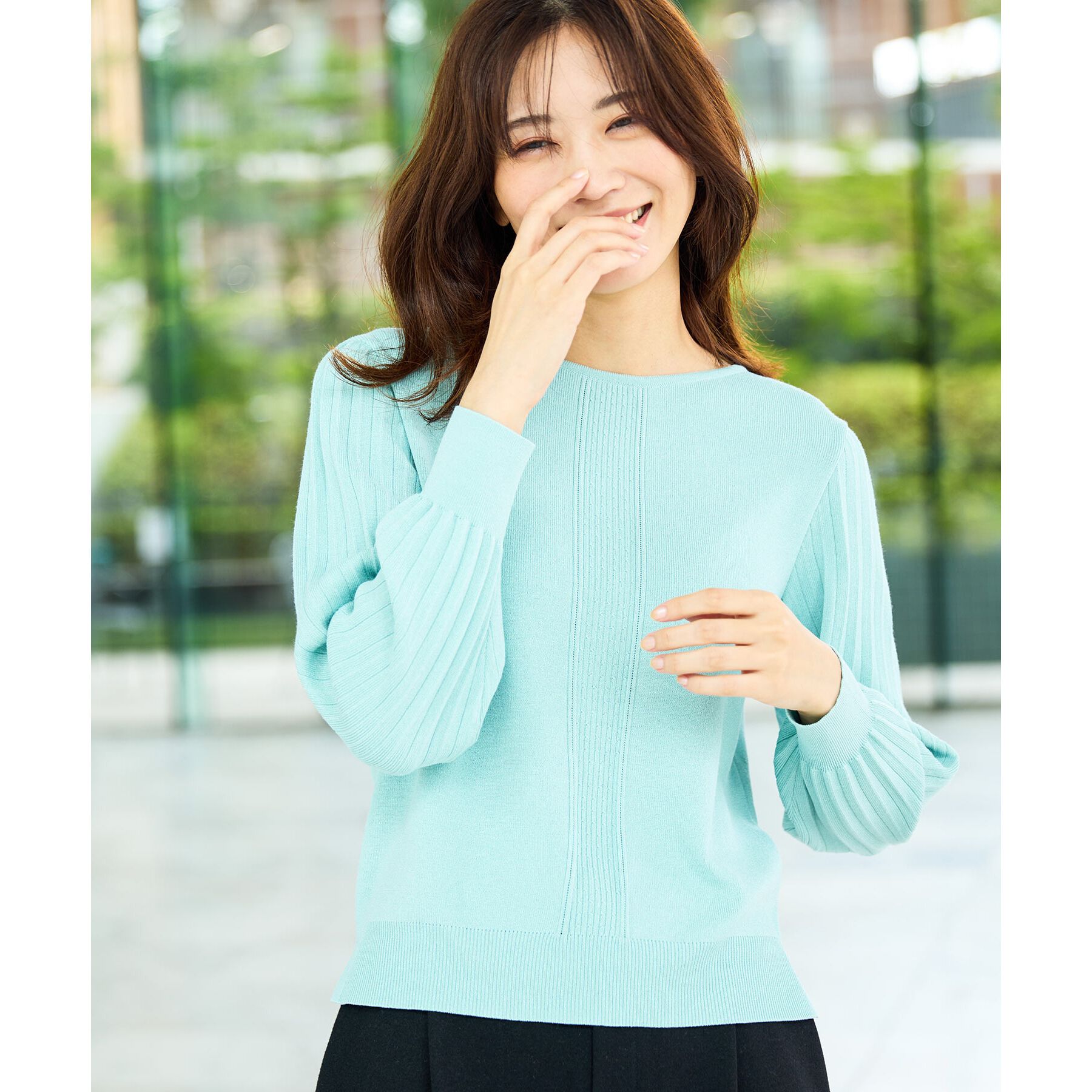 Reflect「【大人気ニットに新色登場！マイカラニット+／細見え／WEB限定カラーあり／マシンウォッシュ可／選べる」|ニット・セーター|