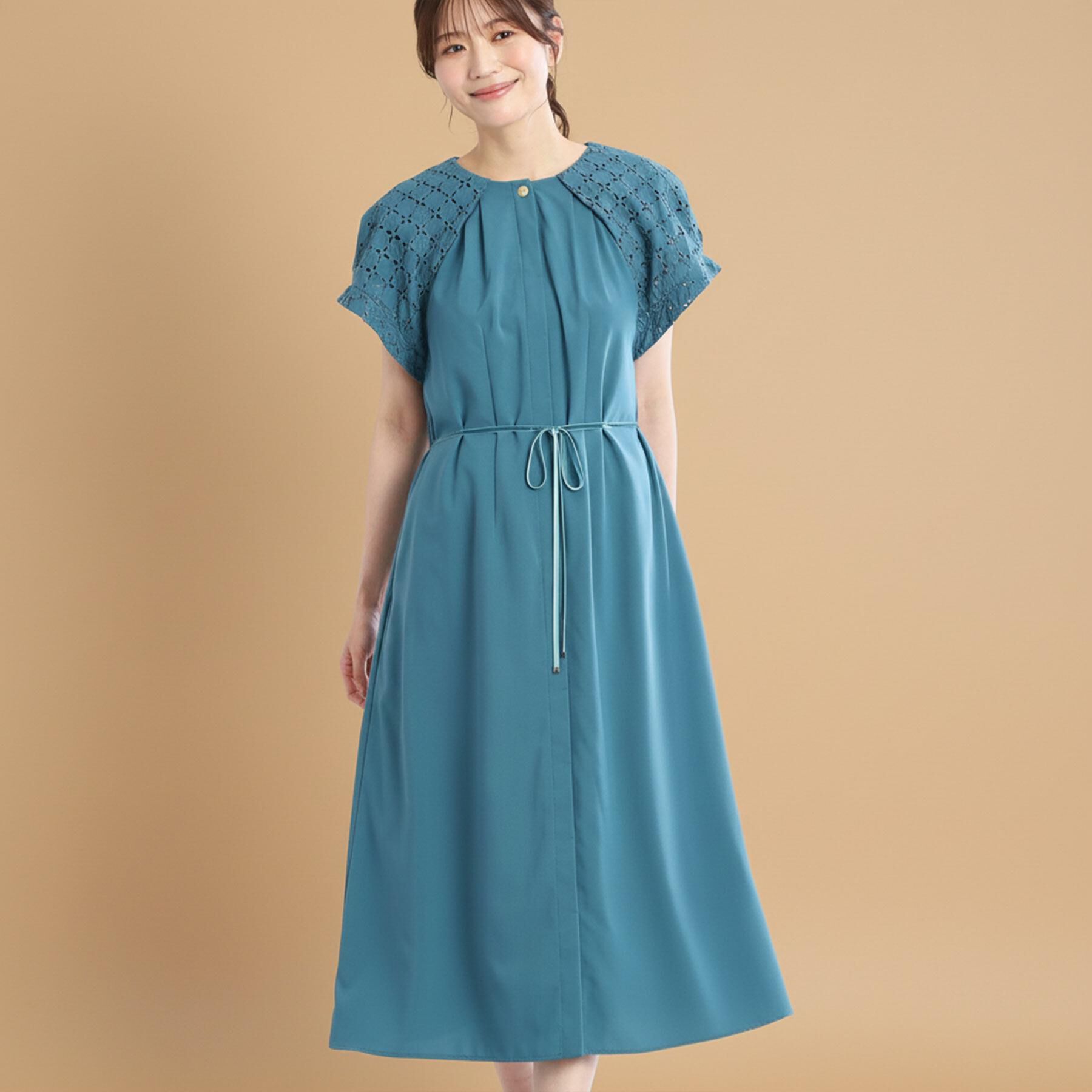 Reflect「カットワークレーススリーブワンピース」|ワンピース|ブルーグリーン(09