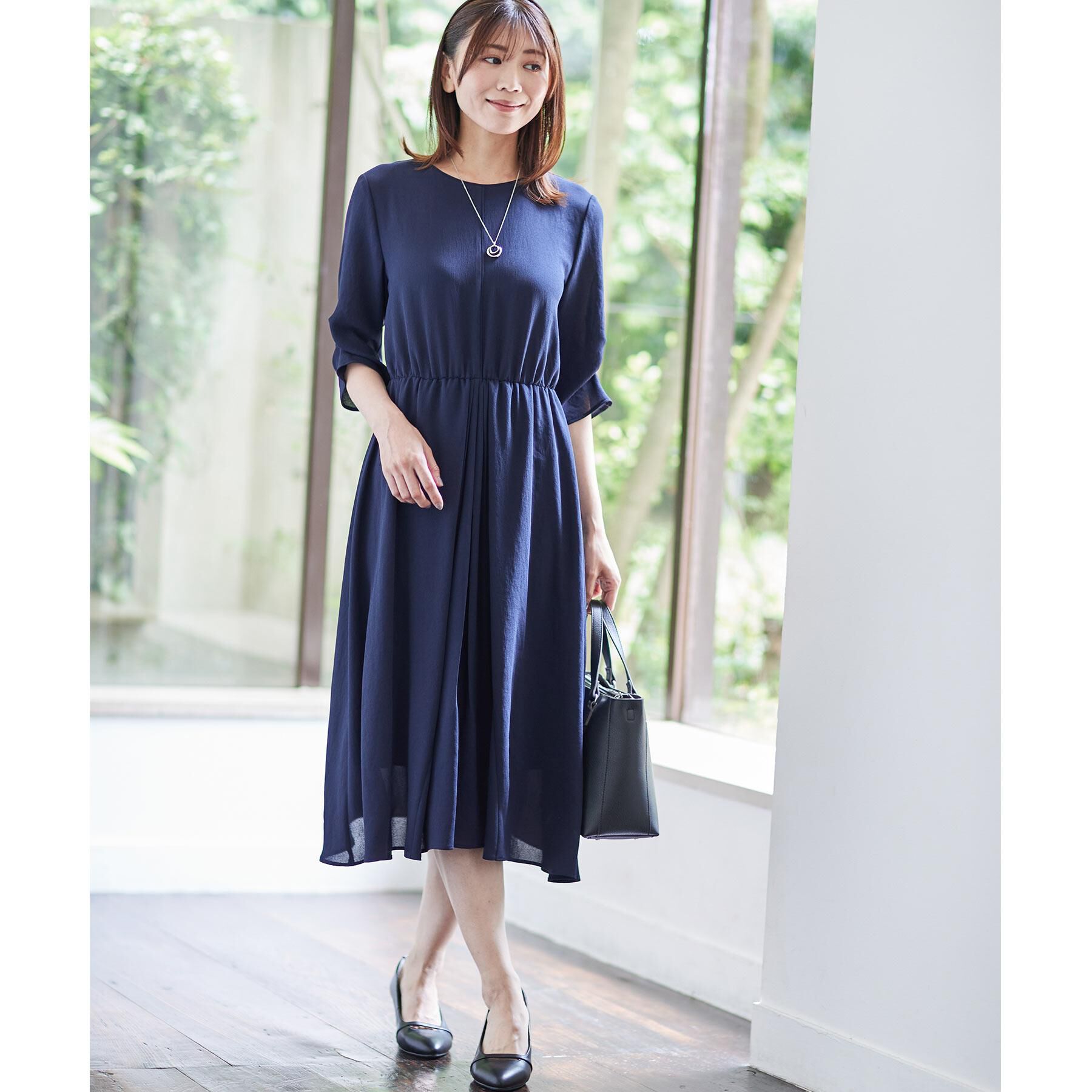 Reflect「【吸水速乾／防しわ】シルキープリーツワンピース」|ワンピース|