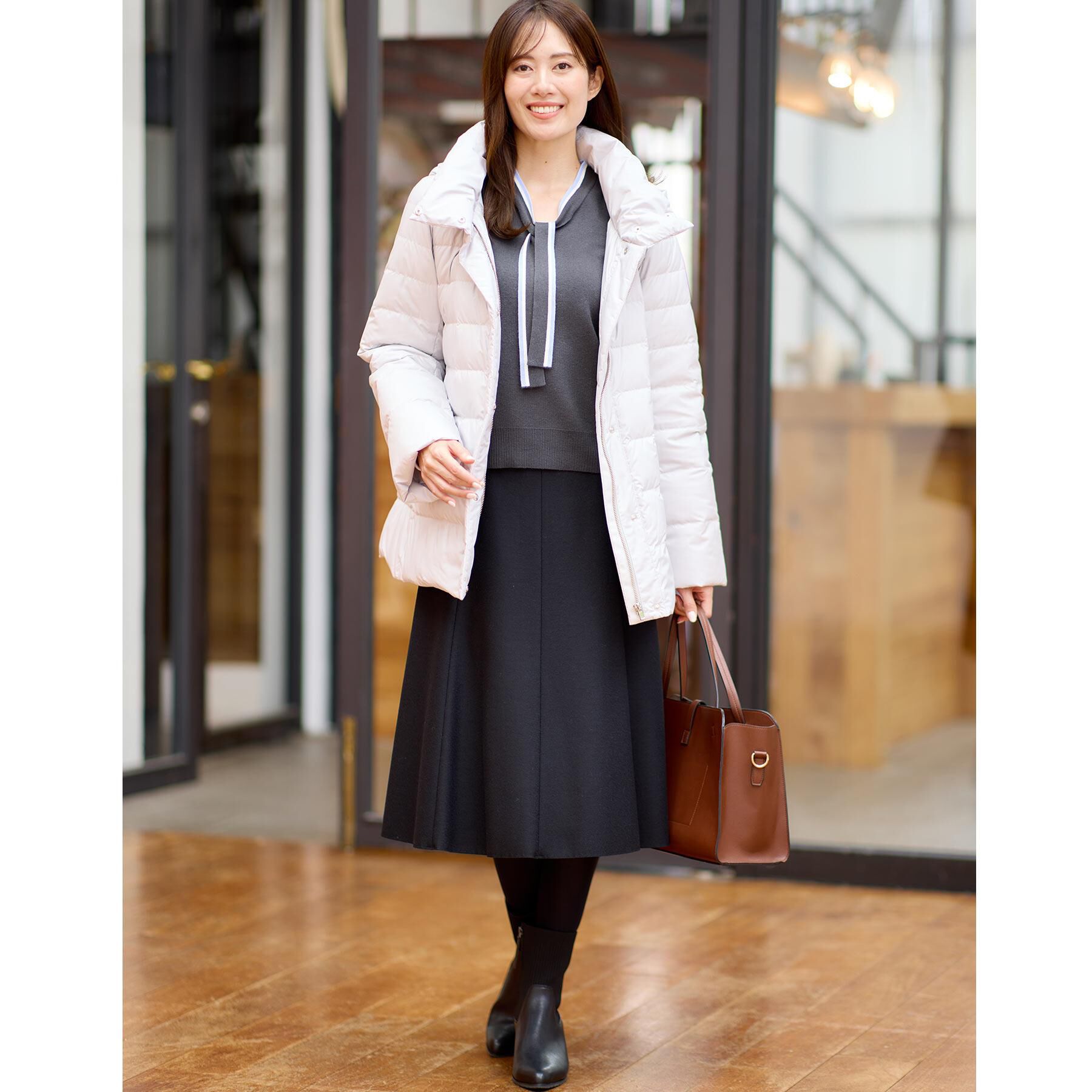 Reflect「【定番人気】フーデッドミドルダウンコート」|ダウン|