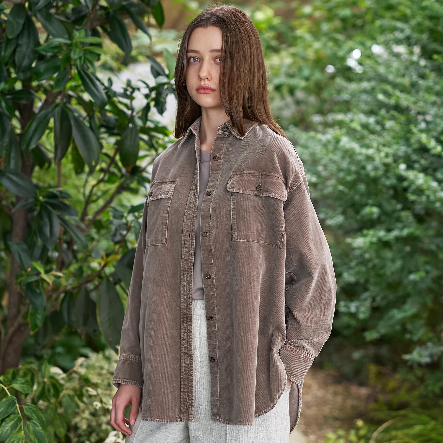 DRESSTERIOR「【洗える/抜け感】コーデュロイガーメントダイシャツ」|シャツ・ブラウス|モカブラウン(042