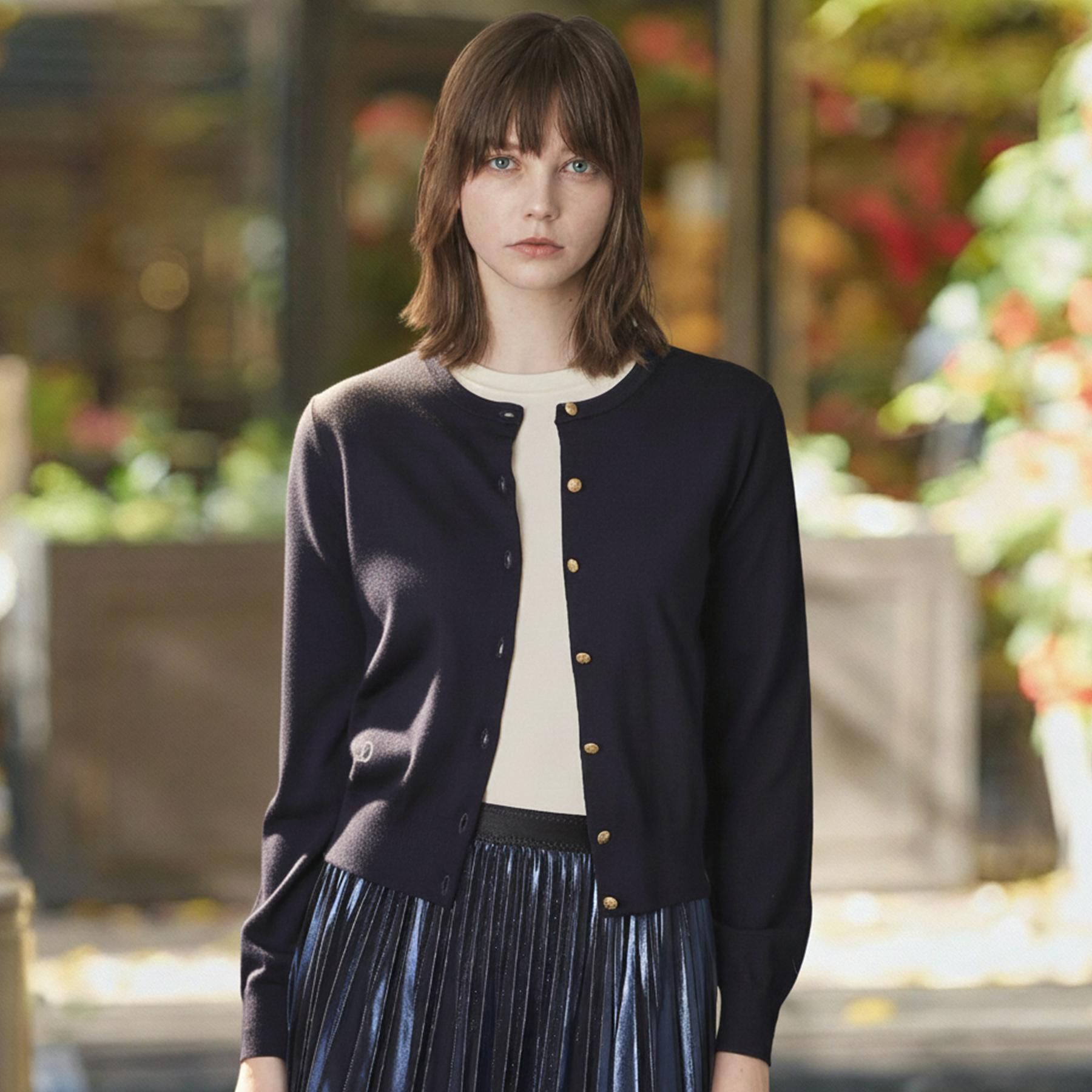 DRESSTERIOR「ウォッシャブルファインウールカーディガン」|カーディガン|ネイビー(094)