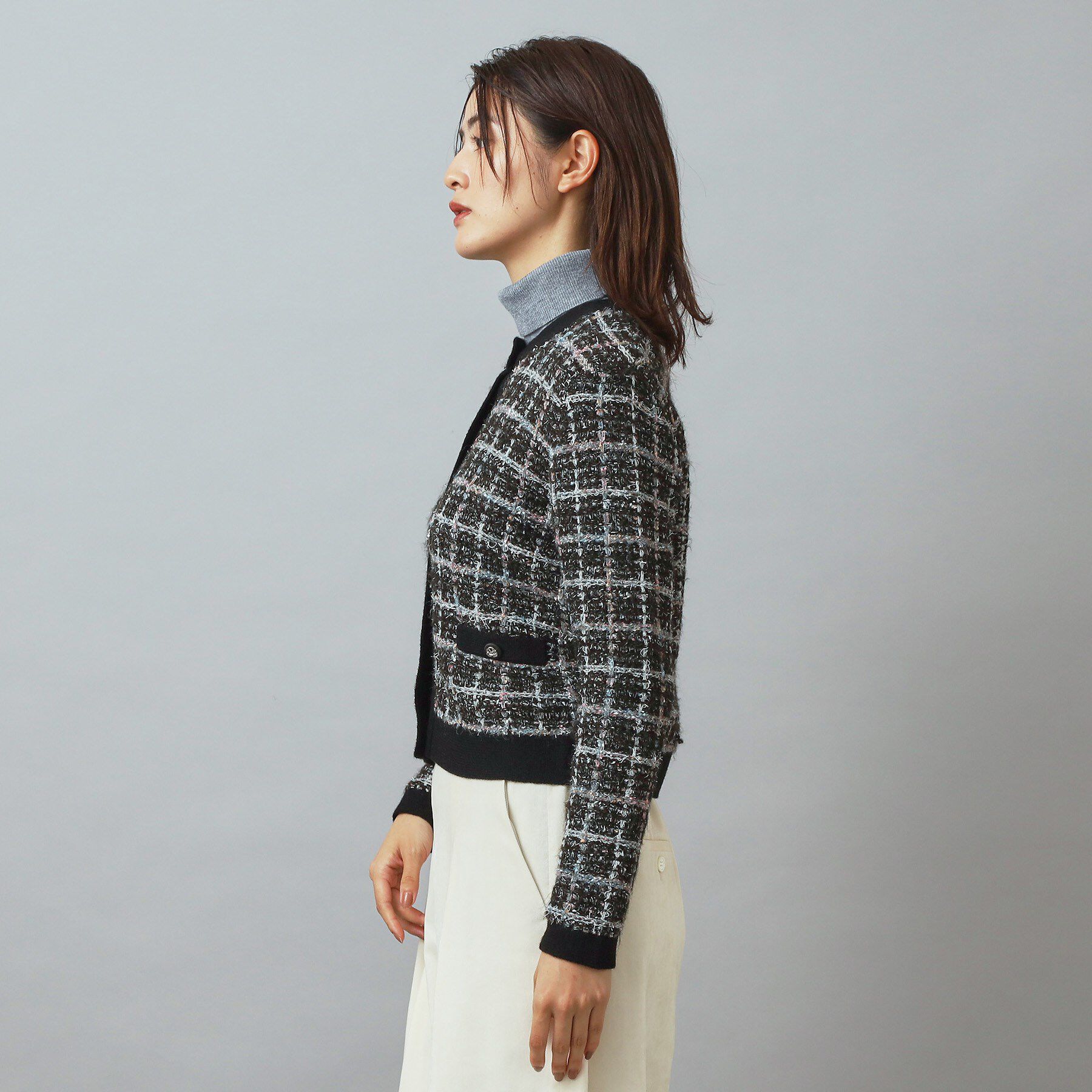 DRESSTERIOR「【otonaMUSE 11月号掲載】ツイードニットカーディガン」|カーディガン|