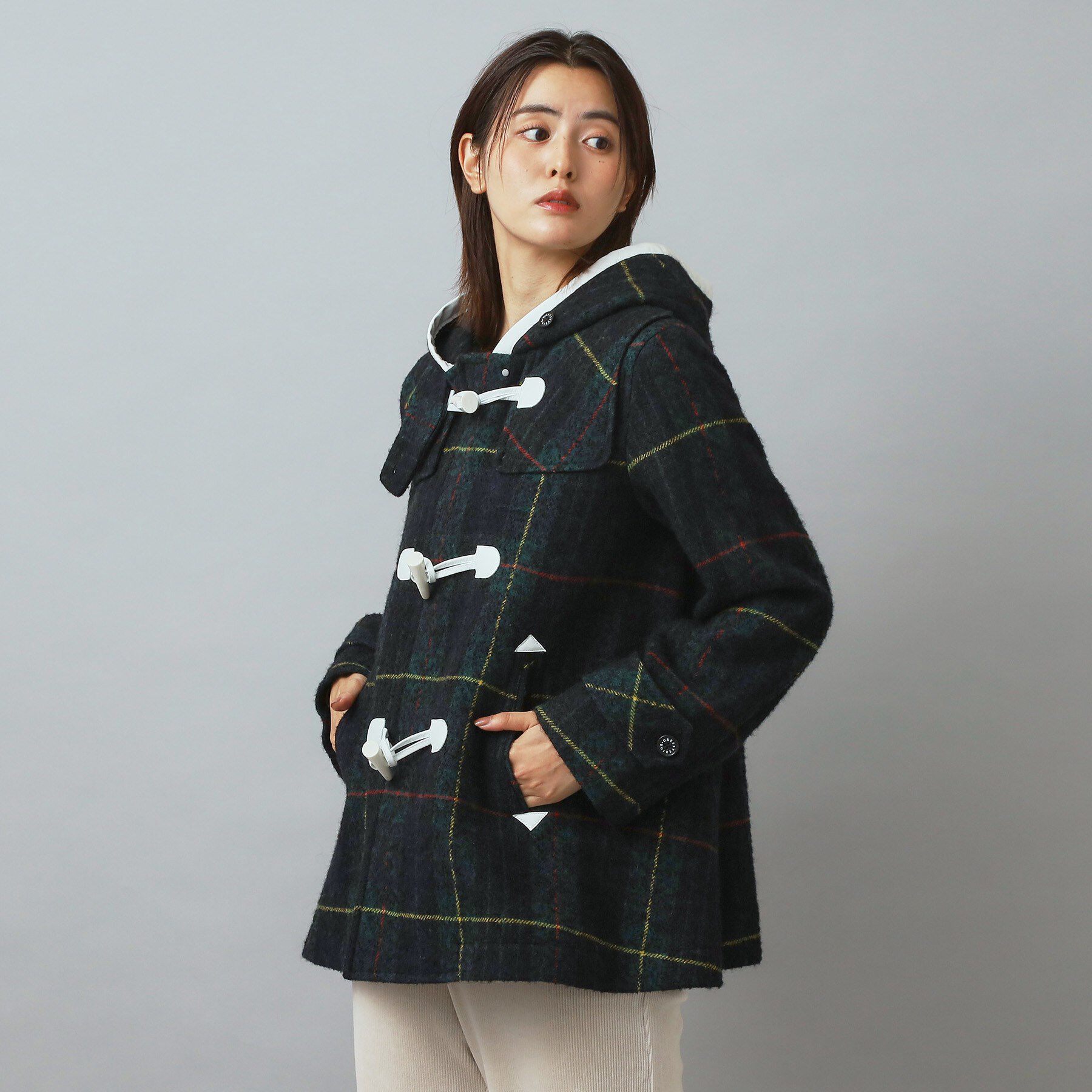 DRESSTERIOR「【CLASSY.12月号掲載】タータンチェックショートダッフル」|ダッフルコート|