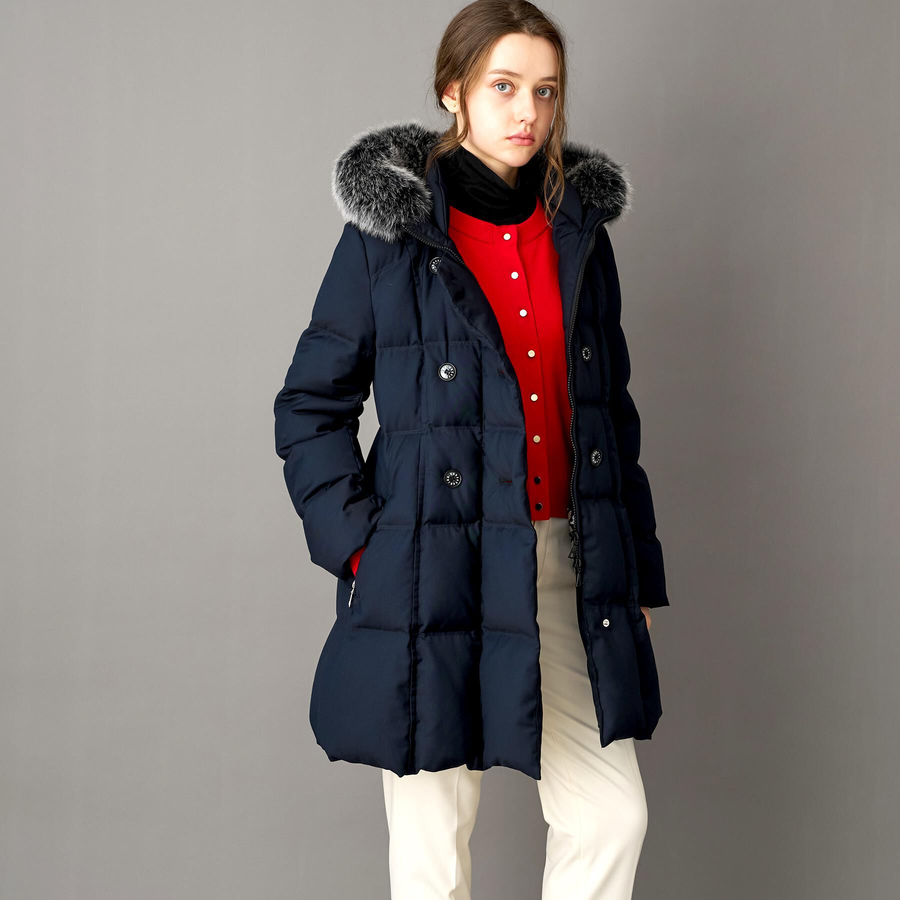 DRESSTERIOR「【CLASSY.12月号掲載】ブルーFOXファーナポレオンホワイトグースダウン」|ダウン|