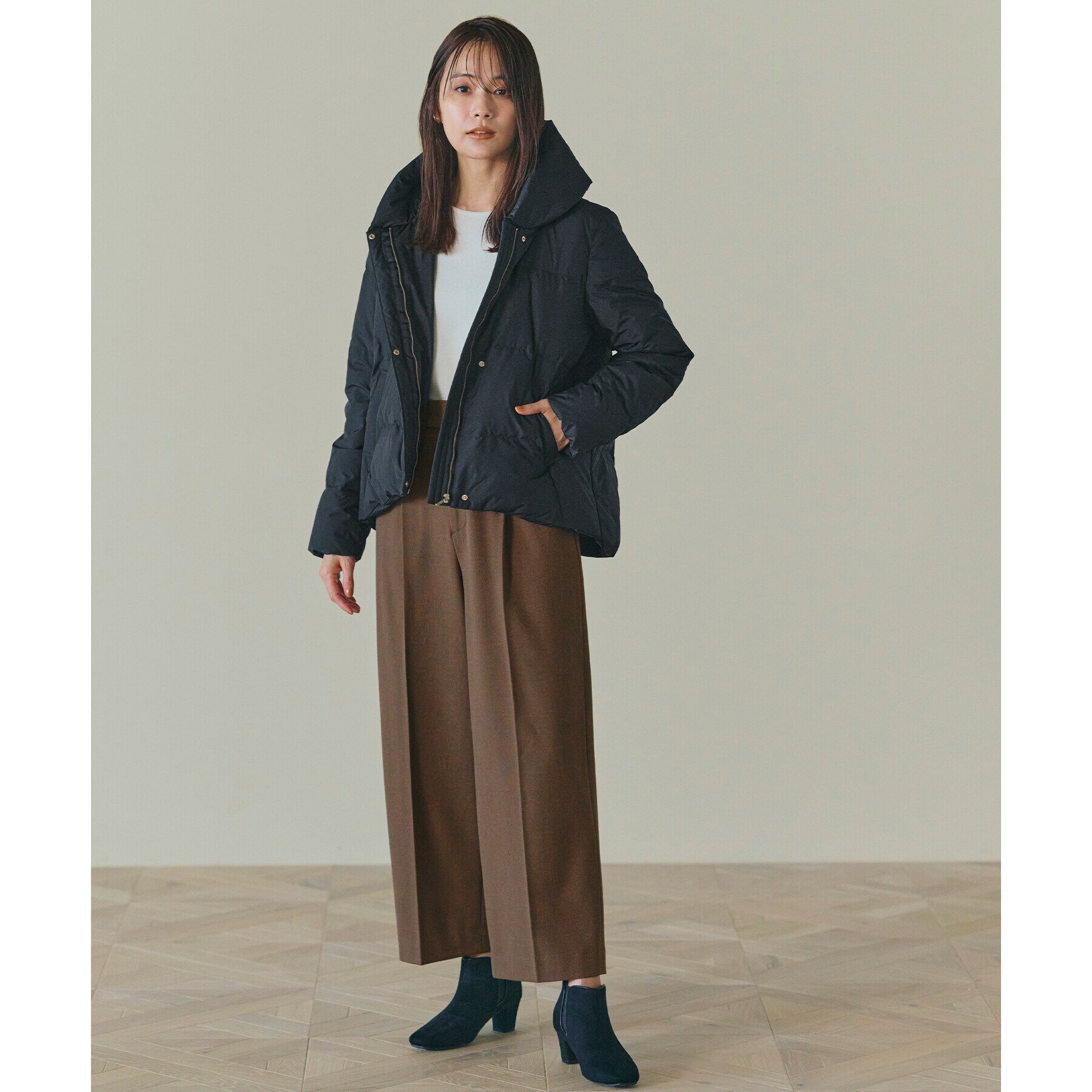 grove「シャークスキン裏起毛スラックスパンツ」|その他|