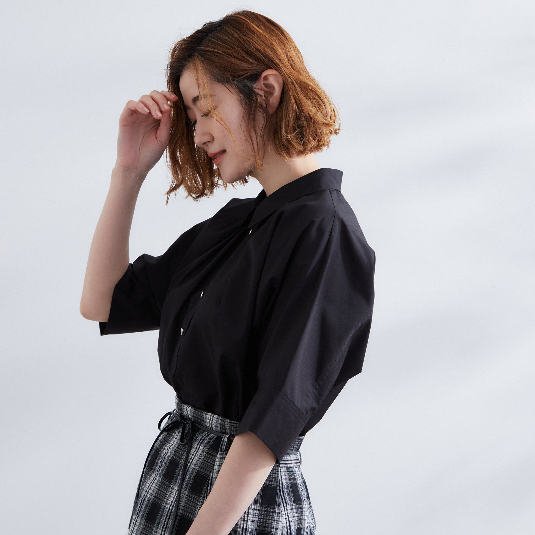 grove「【サスティナブル原料】衿付きドルマンタックシャツ」|シャツ・ブラウス|