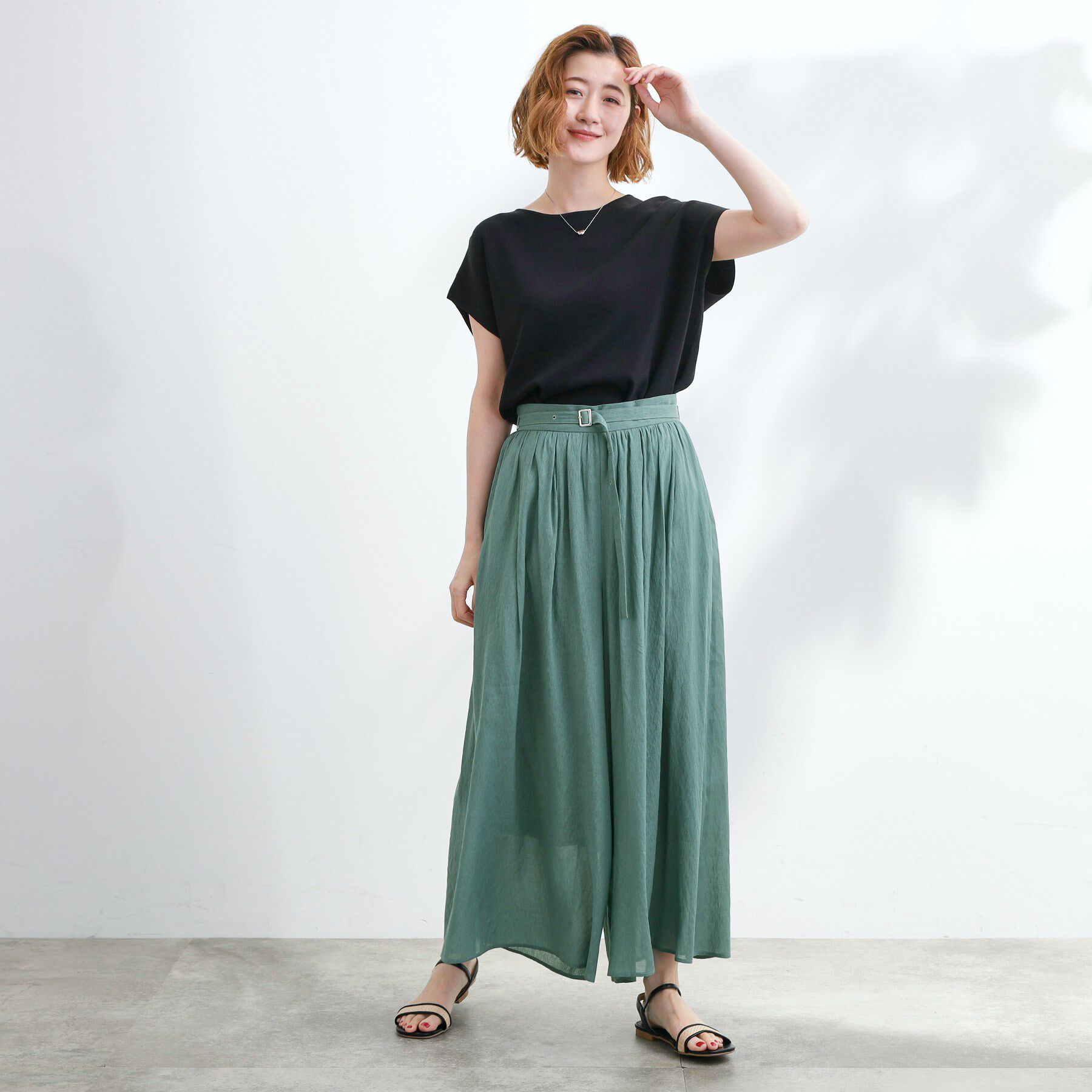 grove「【たっぷりギャザーで体型カバー】スカート見えの軽やかパンツ」|その他|