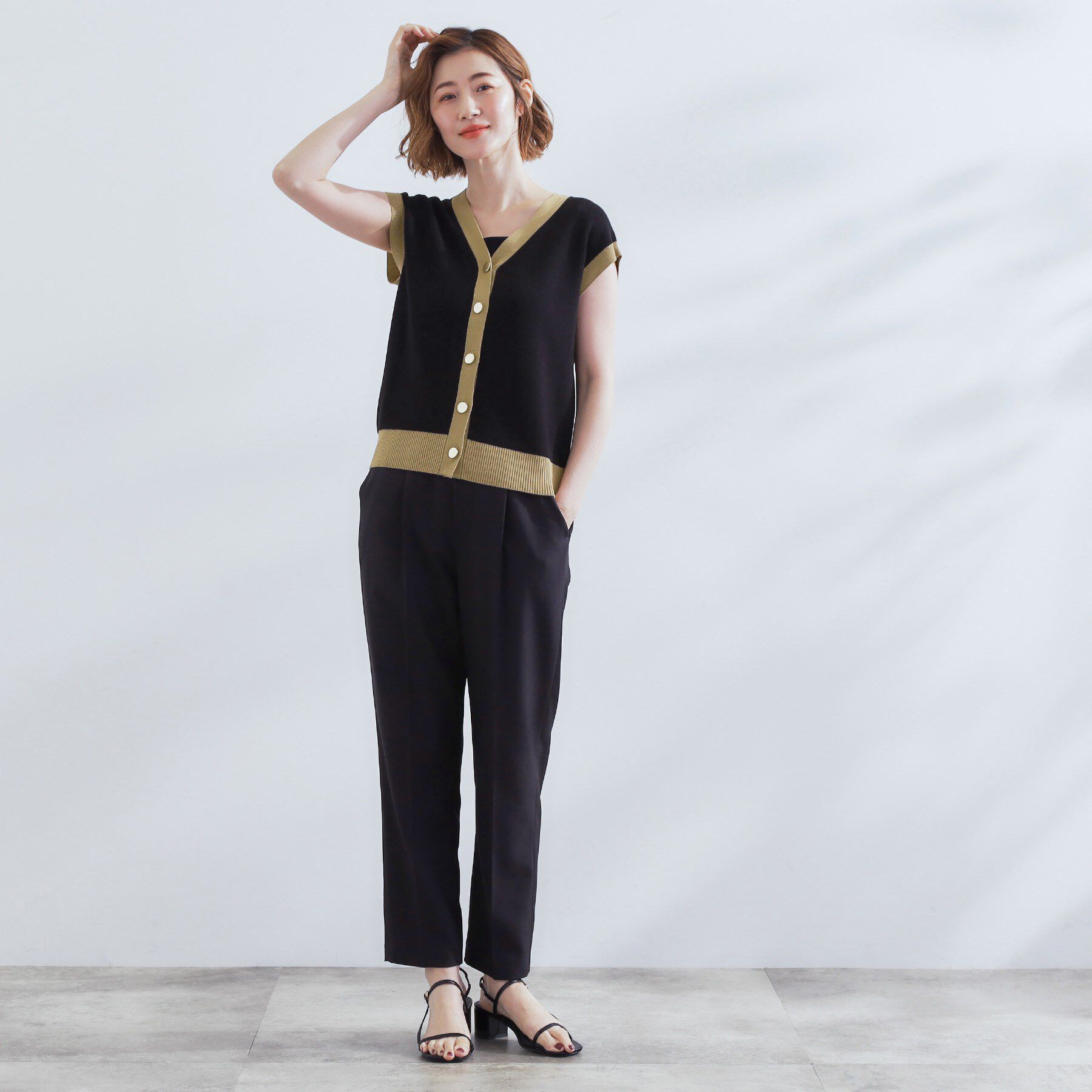 grove「【2点SET】可愛く着まわせる！便利なニットベスト＆スカートセット」|スーツ|