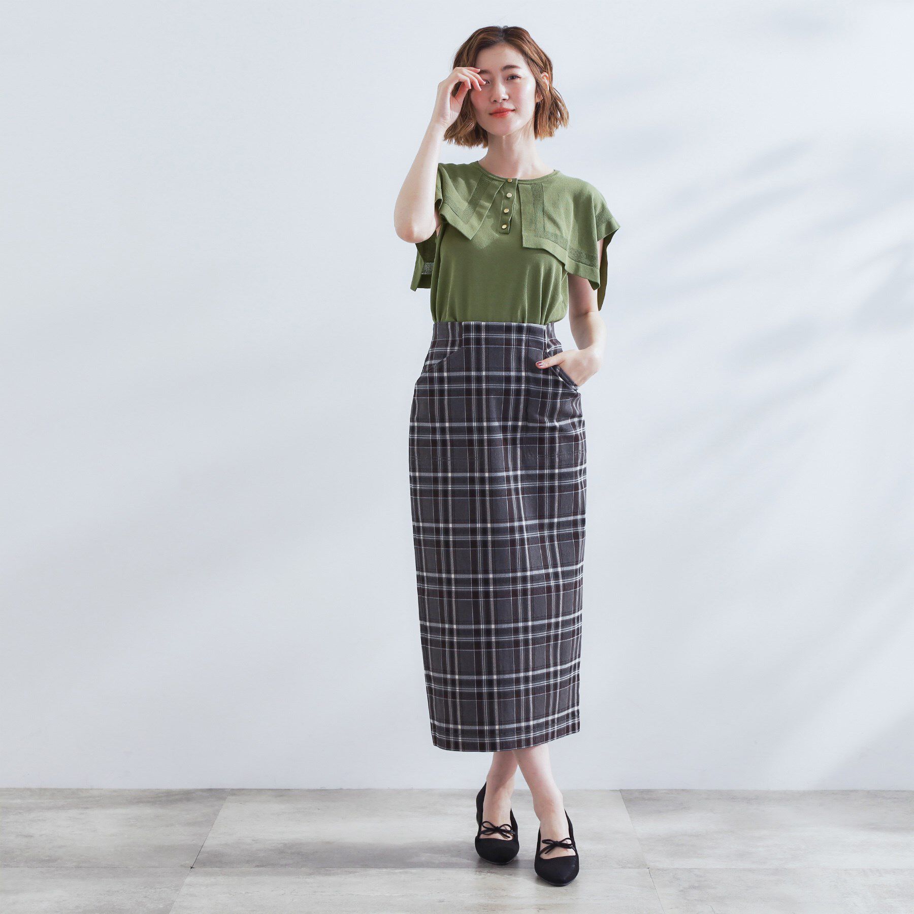 grove「【ひんやり/UVカット】大人の可愛さ　セーラーカラーニット」|ニット・セーター|