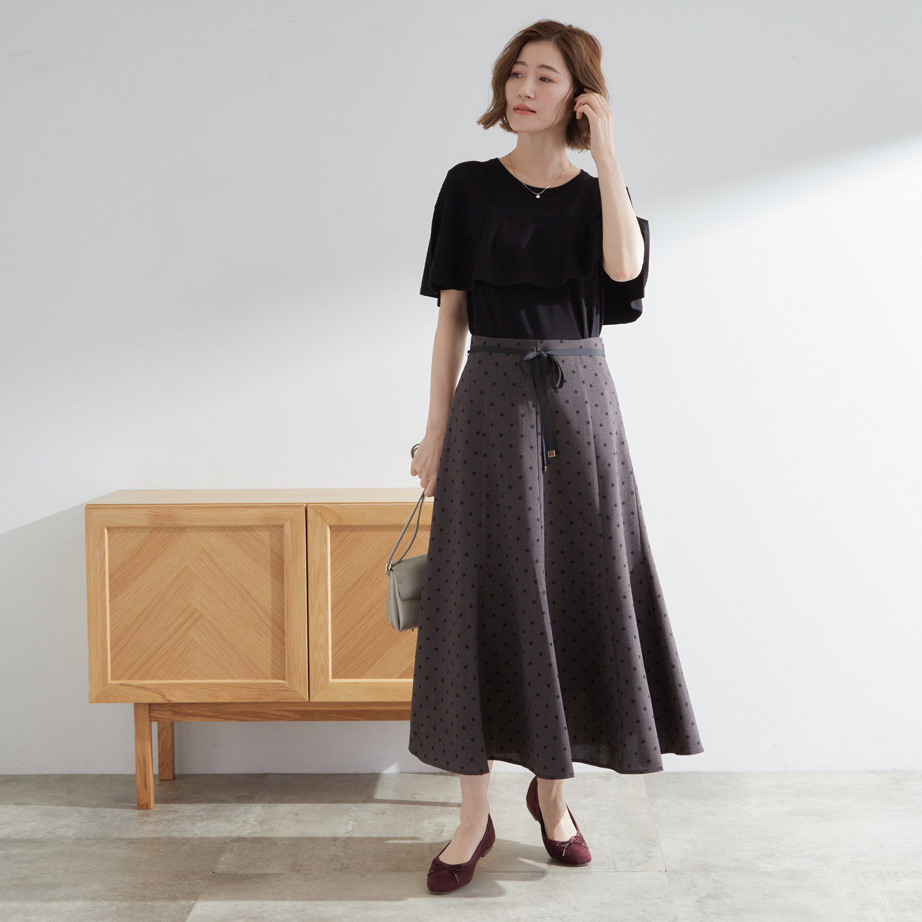 grove「涼しくて華やか1枚で差の付く　ケープフリルニット」|ニット・セーター|