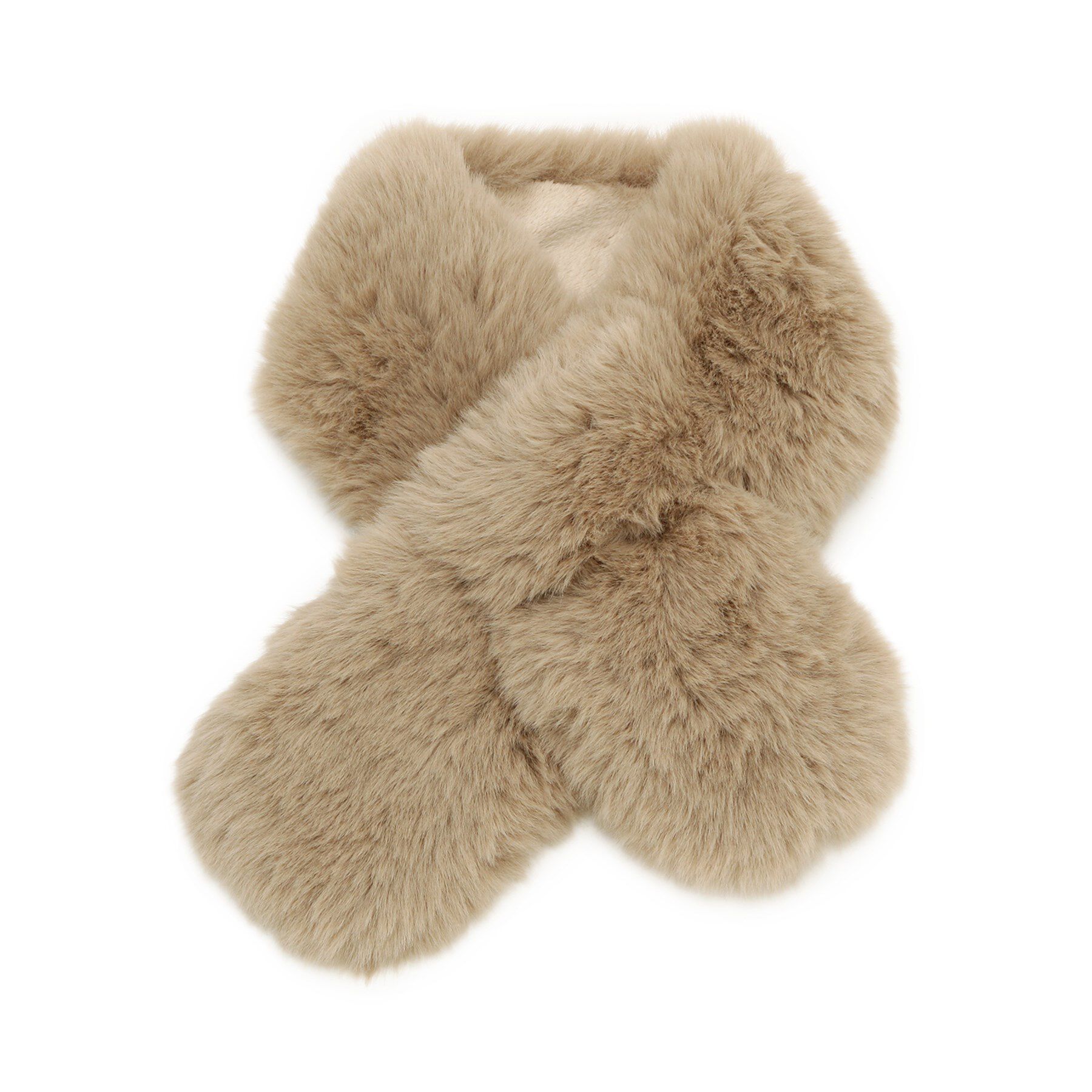 grove「ボリュームフェイクファーティペット」|ストール|ベージュ(052)