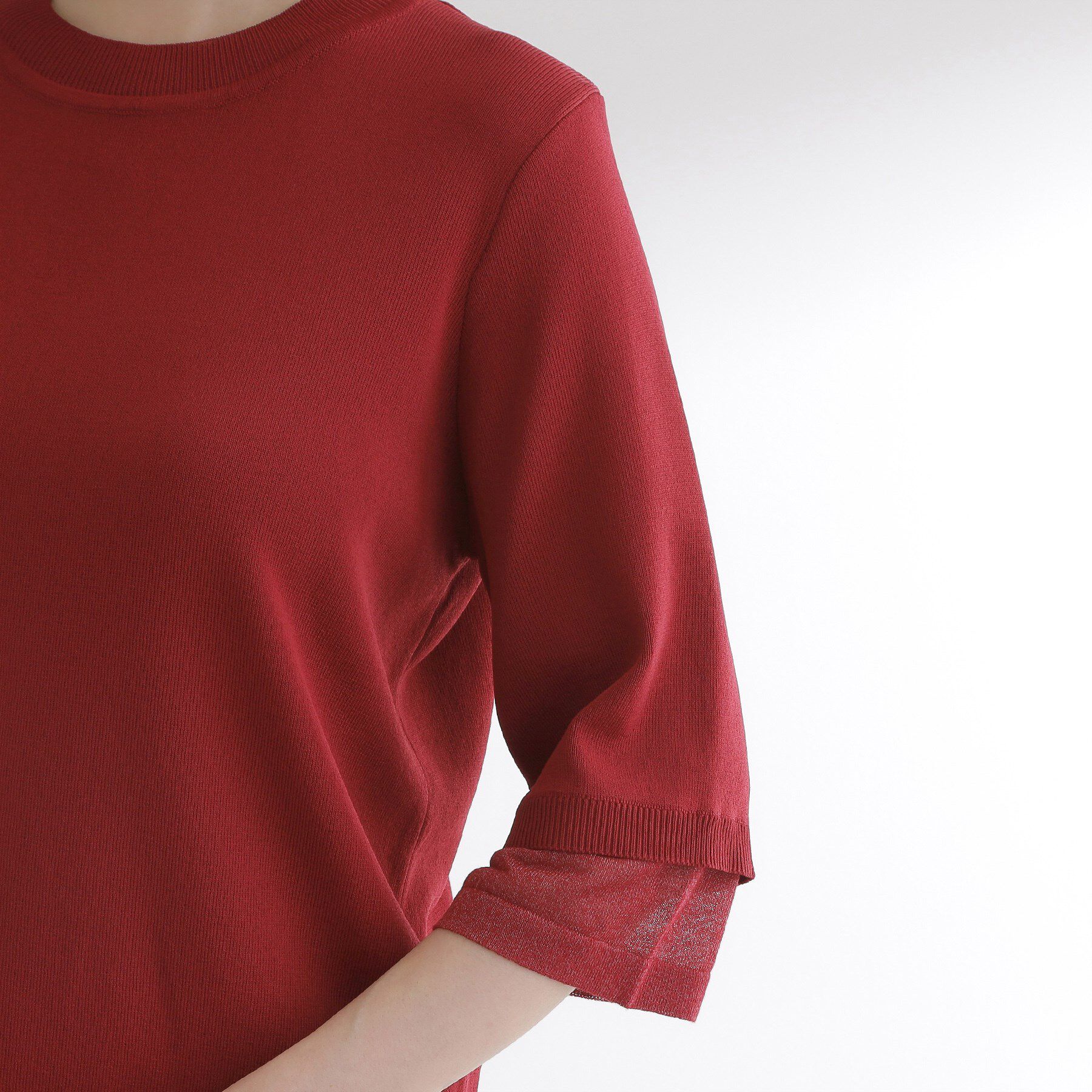 grove「【ひんやり多機能】やわらかドライタッチ 袖口シアードッキングプルオーバー」|ニット・セーター|