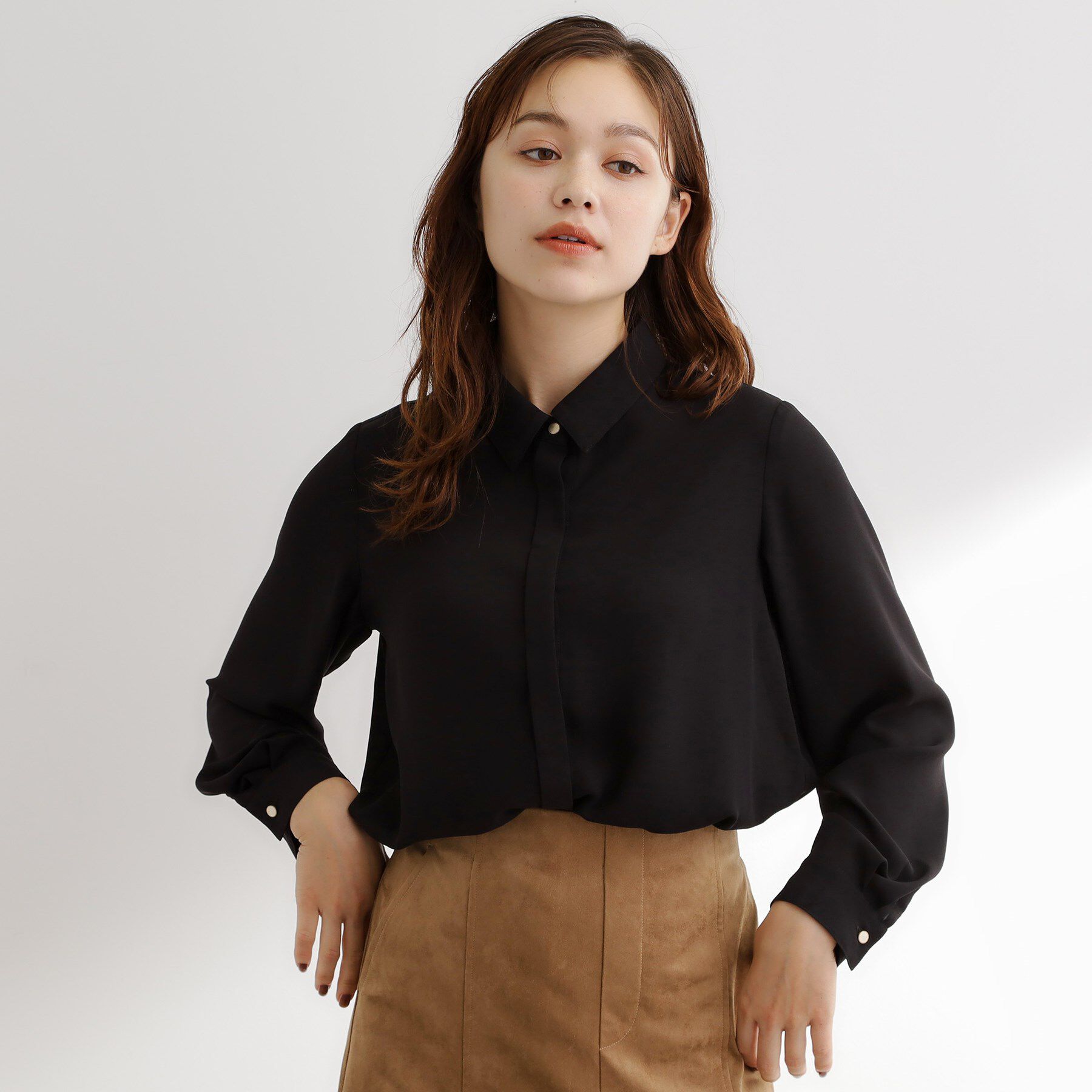 grove「リーフ刺繍スパンコールベスト＆ブラウスセット」|シャツ・ブラウス|