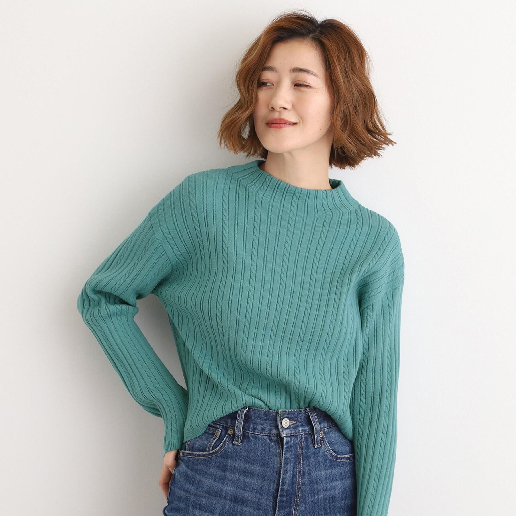 grove「【毛玉軽減／洗える】クロップドミニケーブルニット」|ニット・セーター|