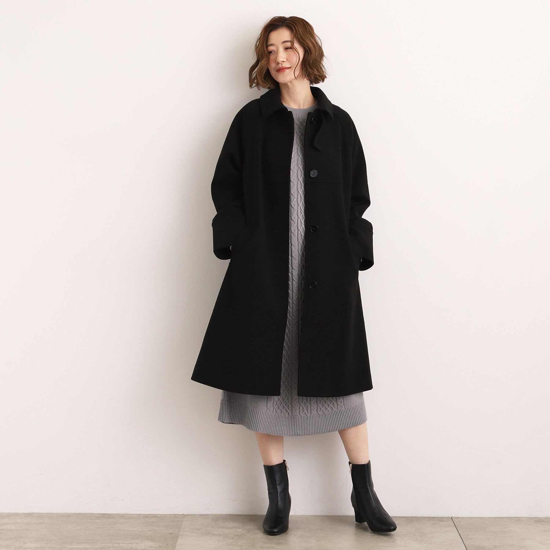 grove「クラシカルな佇まい 大人のステンカラーロングコート」|ステンカラーコート|