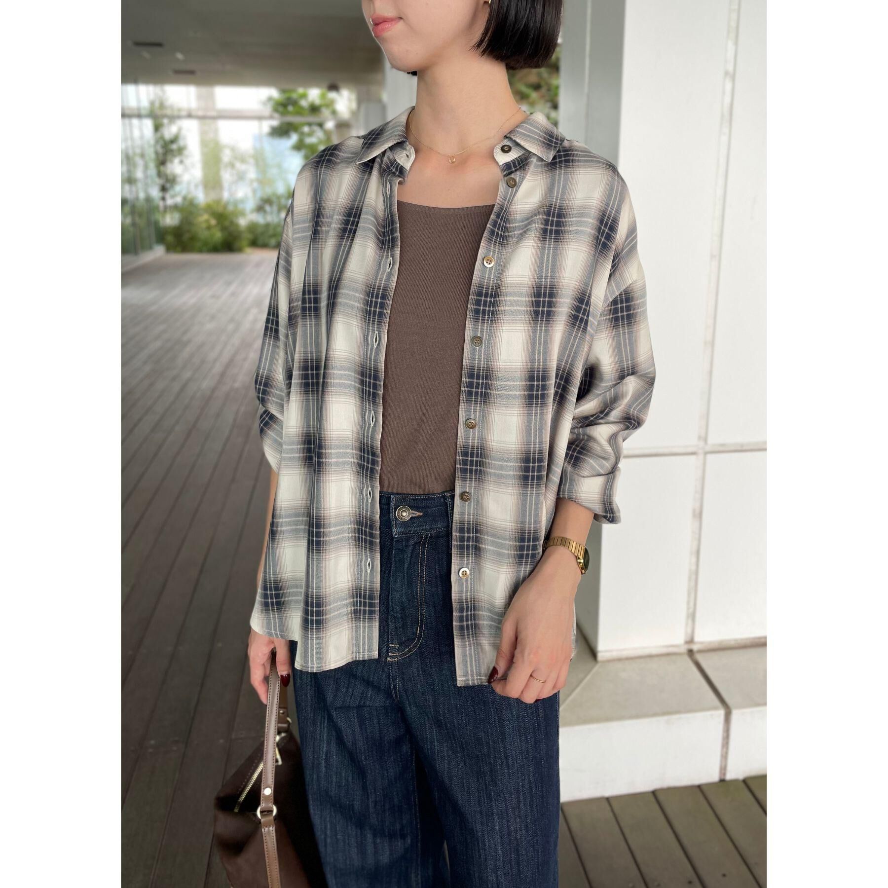 grove「今の季節にちょうどいい　オンブレーチェックシャツ」|シャツ・ブラウス|