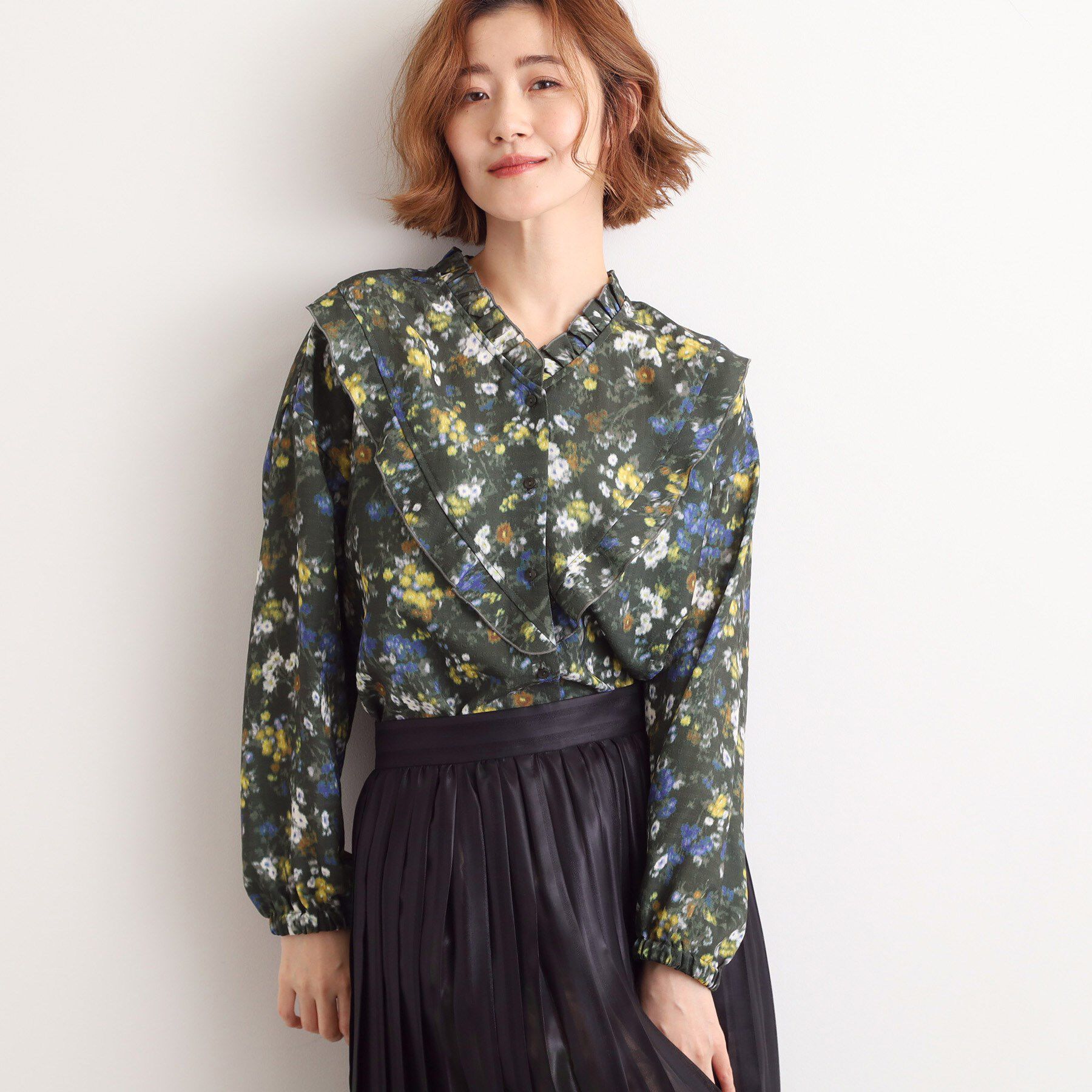 grove「カスリフラワープリントブラウス」|シャツ・ブラウス|