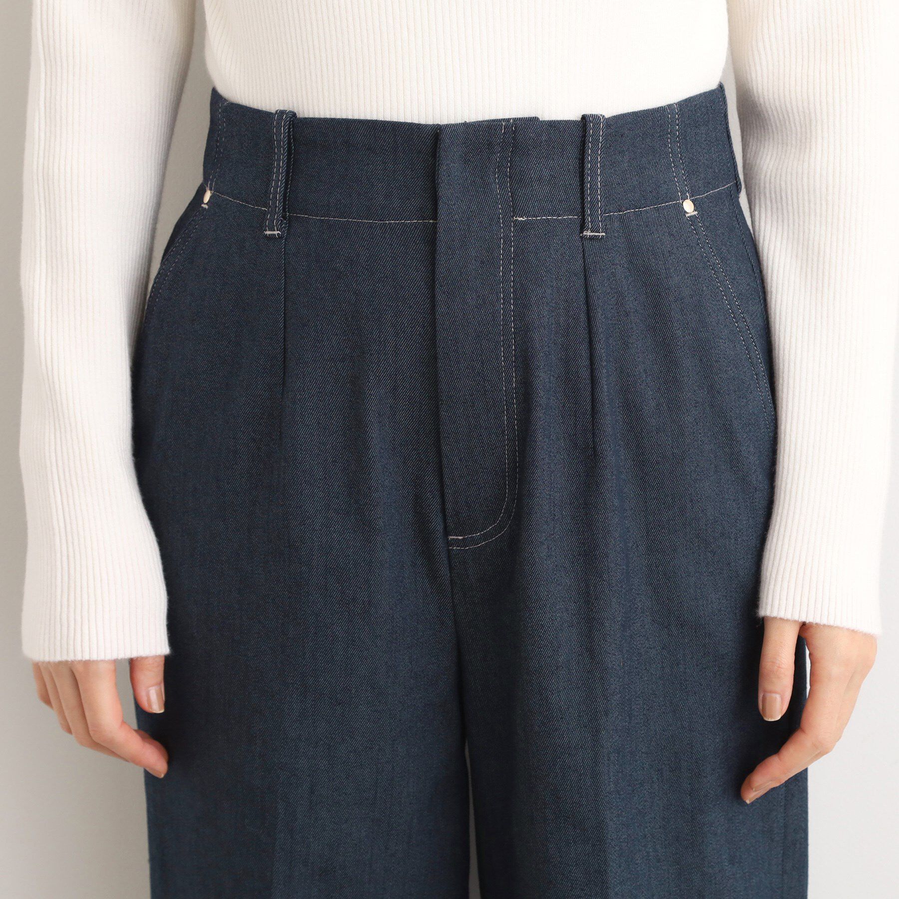 grove「【あったか裏起毛】デニムライクストレートワイドパンツ」|その他|