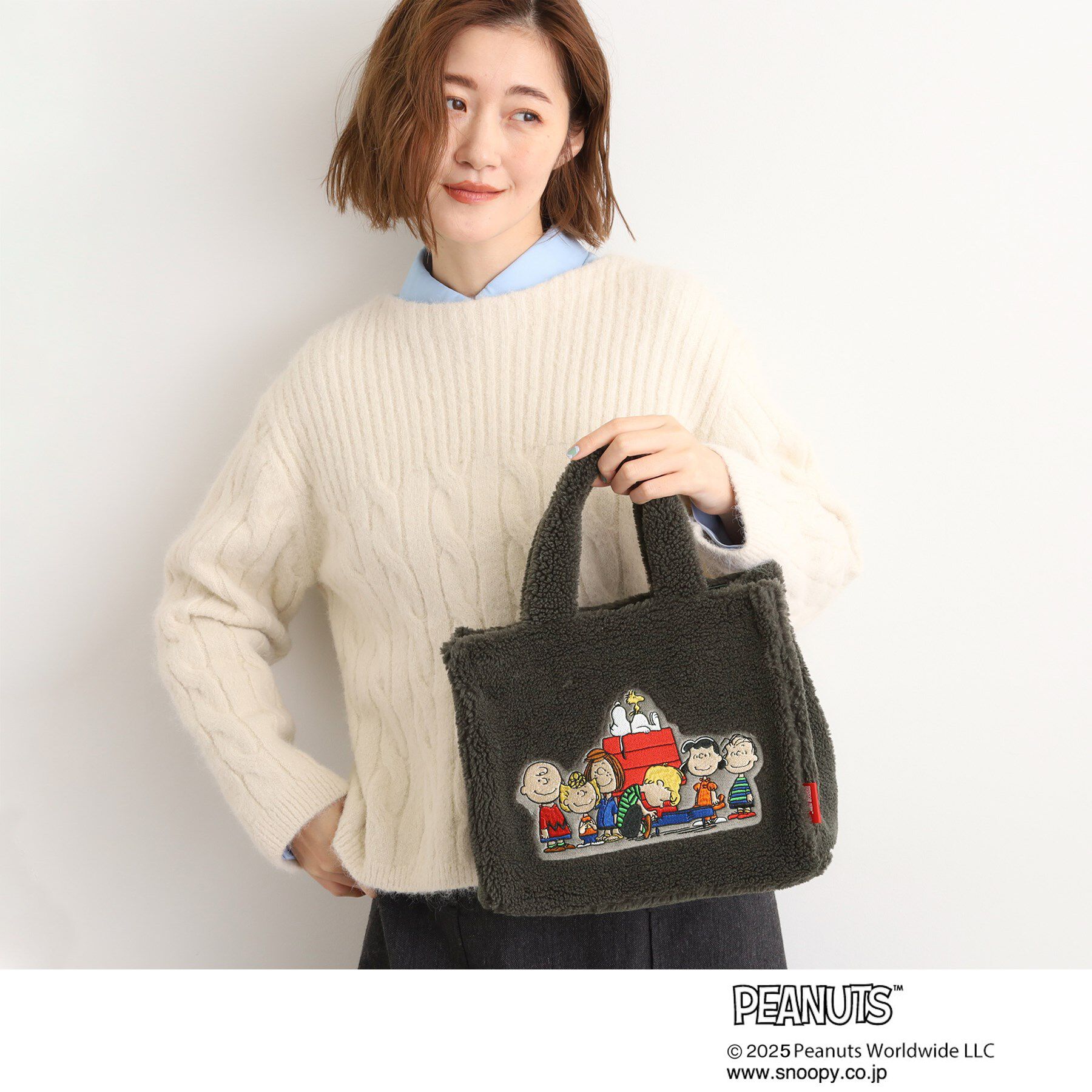 grove「【PEANUTS】ボアスクエア2WAYトート」|トートバッグ|