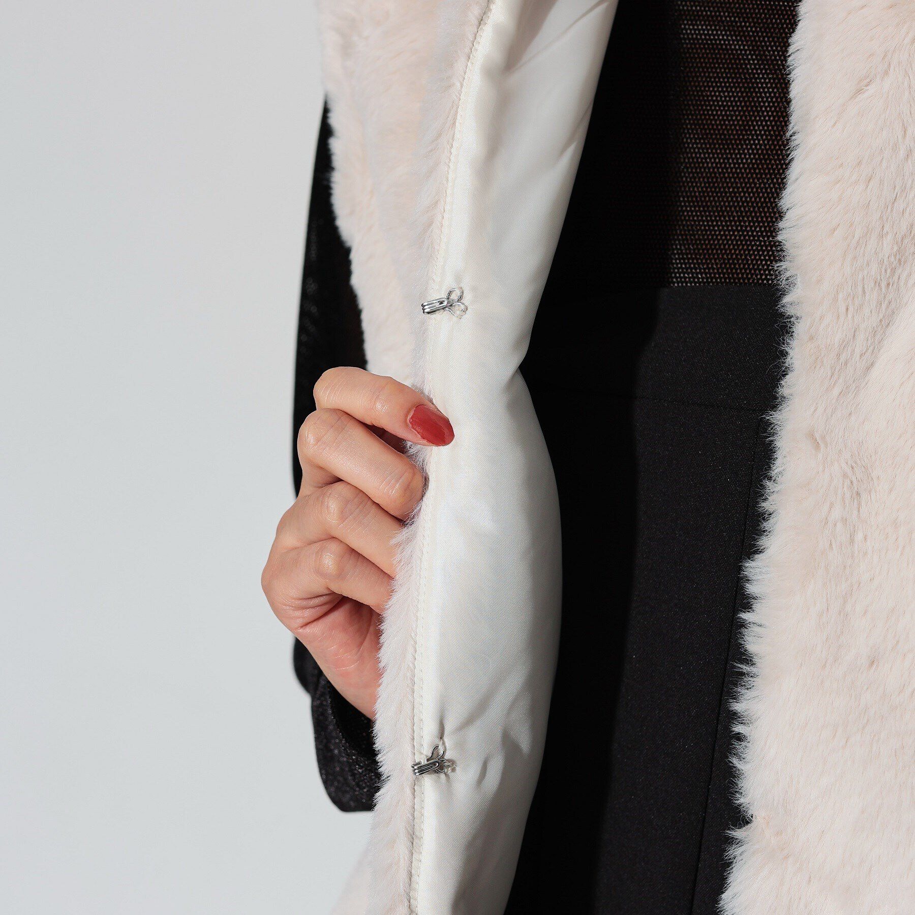 GALLEST「キルティングフェイクファードッキングジレ」|ダウン|