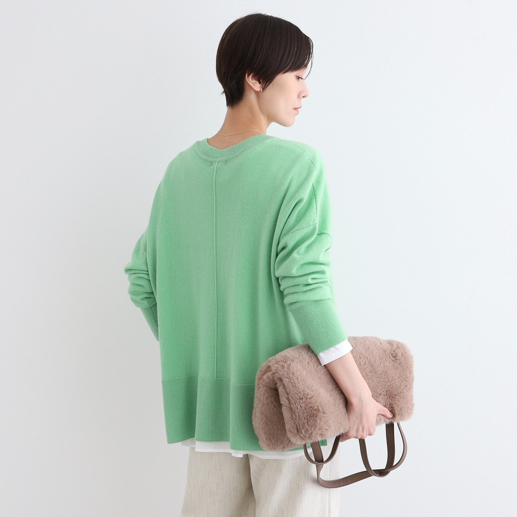 INDIVI「【カシミヤ混／洗える／リラックス】ワイドシルエットニット」|ニット・セーター|