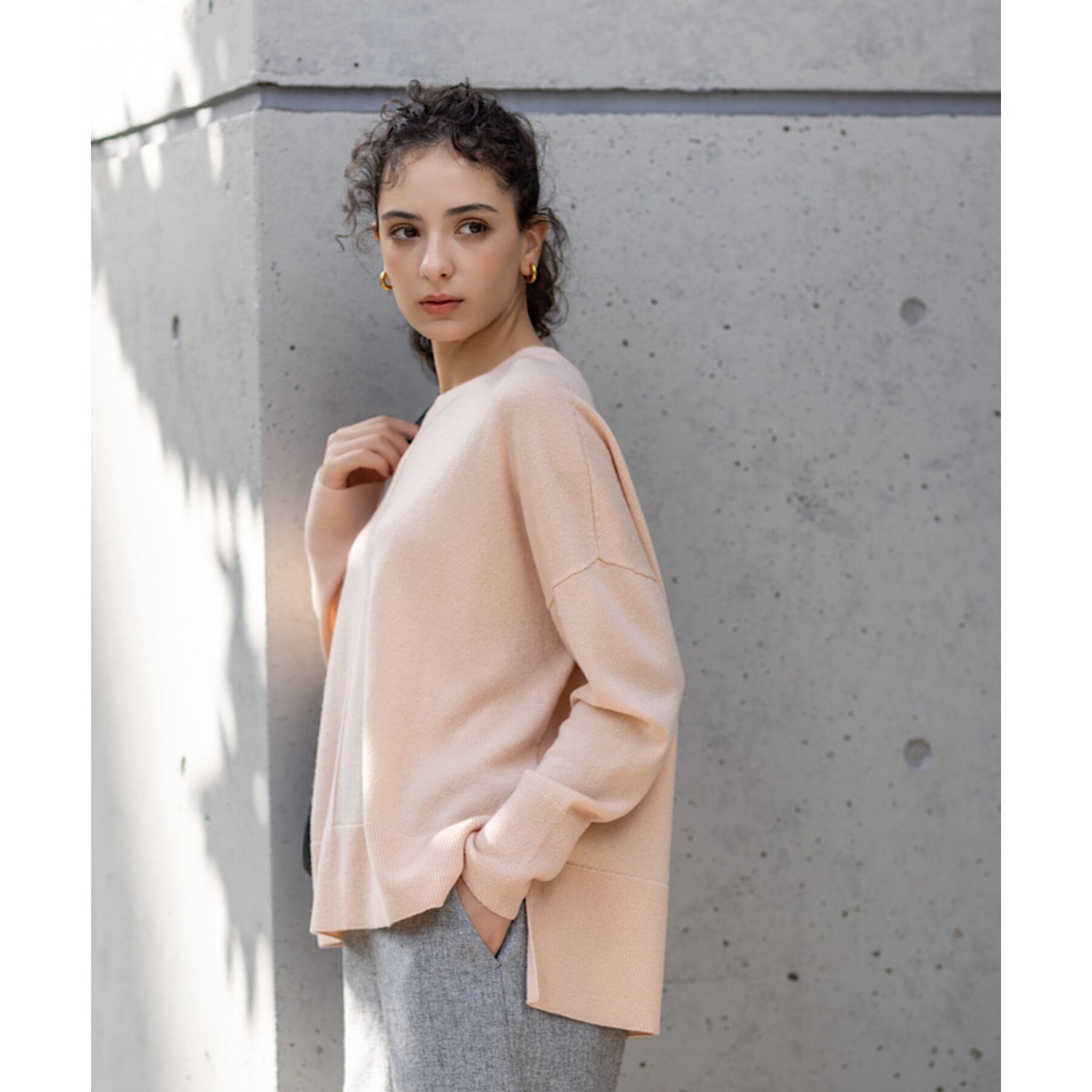 INDIVI「【カシミヤ混／洗える／リラックス】ワイドシルエットニット」|ニット・セーター|