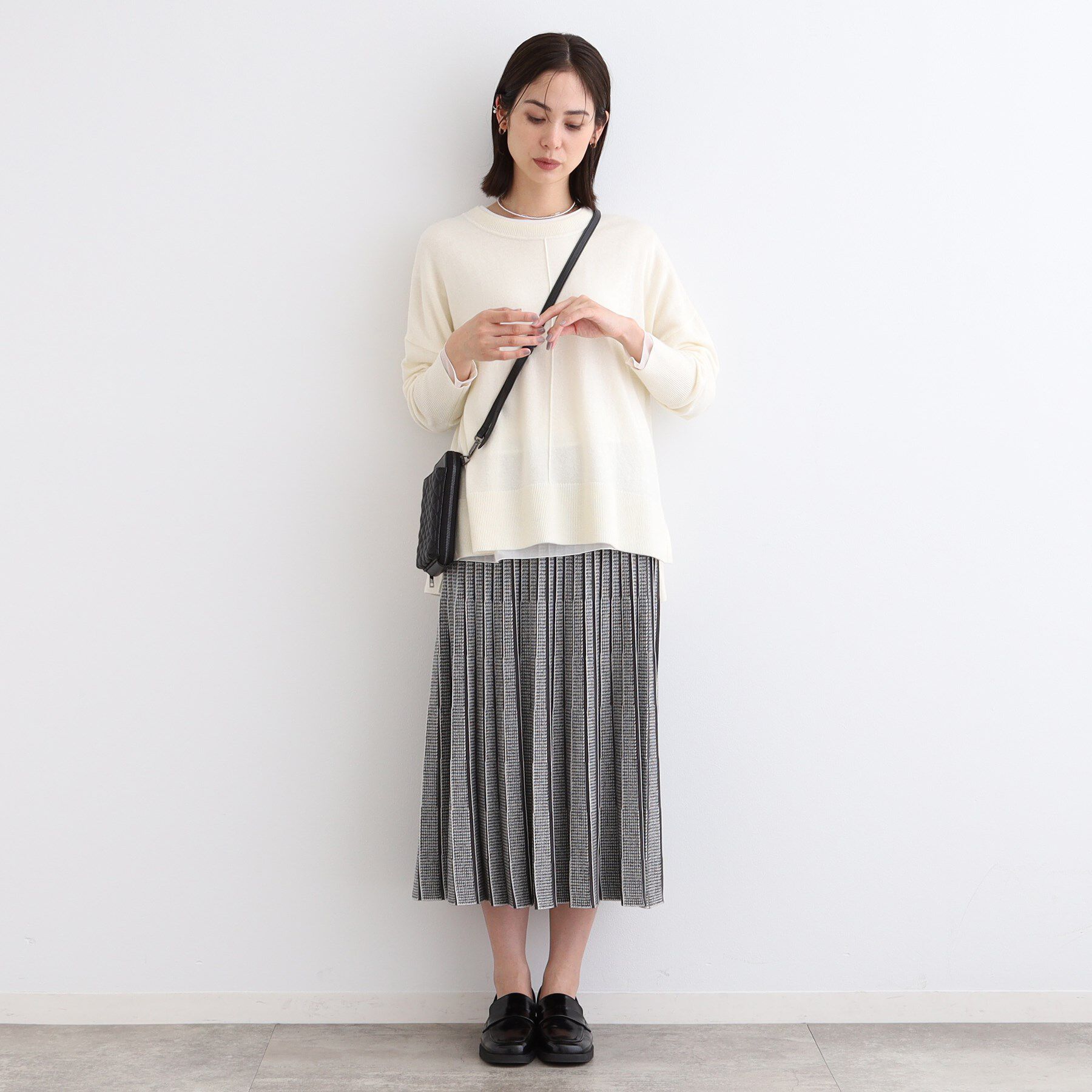 INDIVI「【カシミヤ混／洗える／リラックス】ワイドシルエットニット」|ニット・セーター|