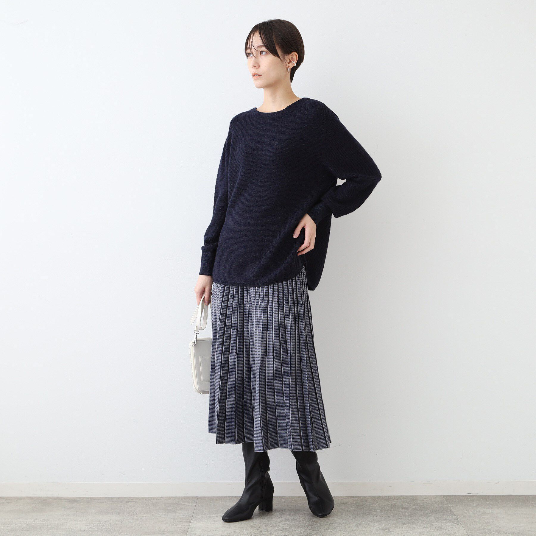 INDIVI「【カシミヤ混／洗える／ラメ】ボートネックニット」|ニット・セーター|